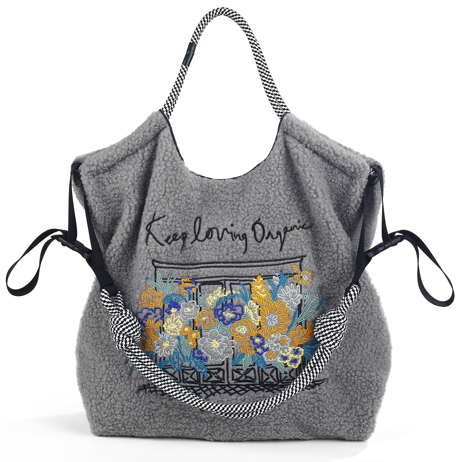 Plush Embroidery Bag