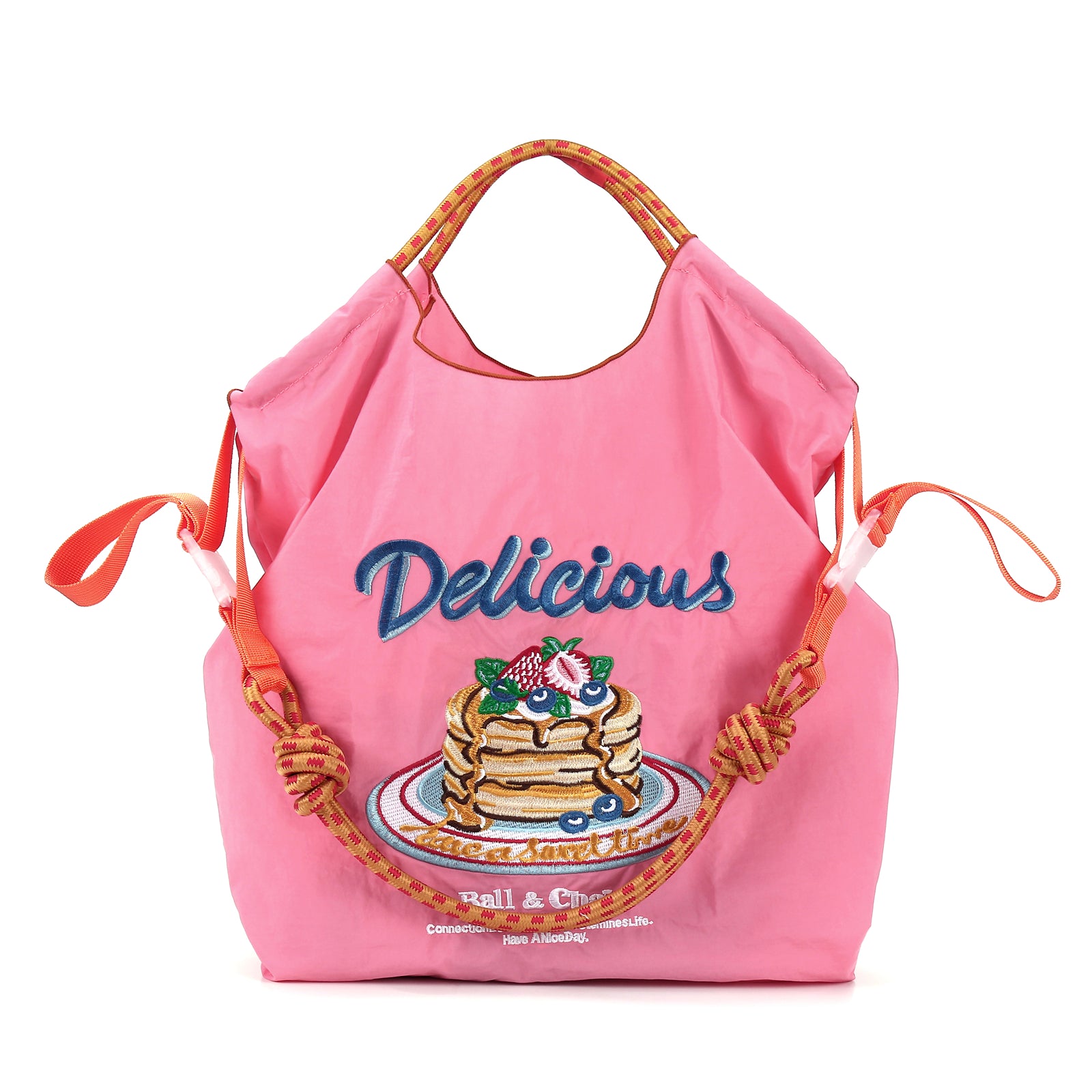 Ball&Chain Embroidery Tote Bag for Women with Shoulder Strap(L)