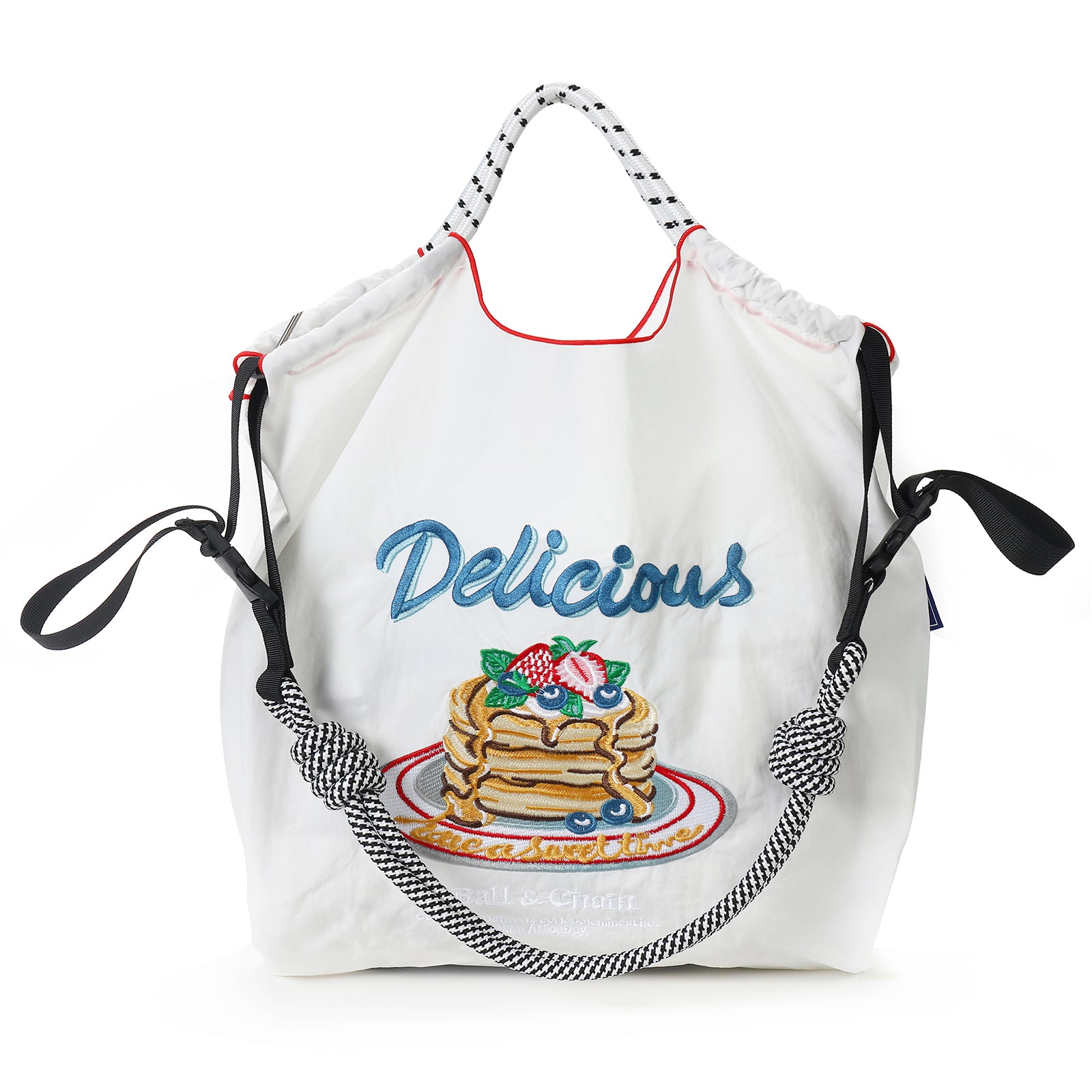 Ball&Chain Embroidery Tote Bag for Women with Shoulder Strap(L)