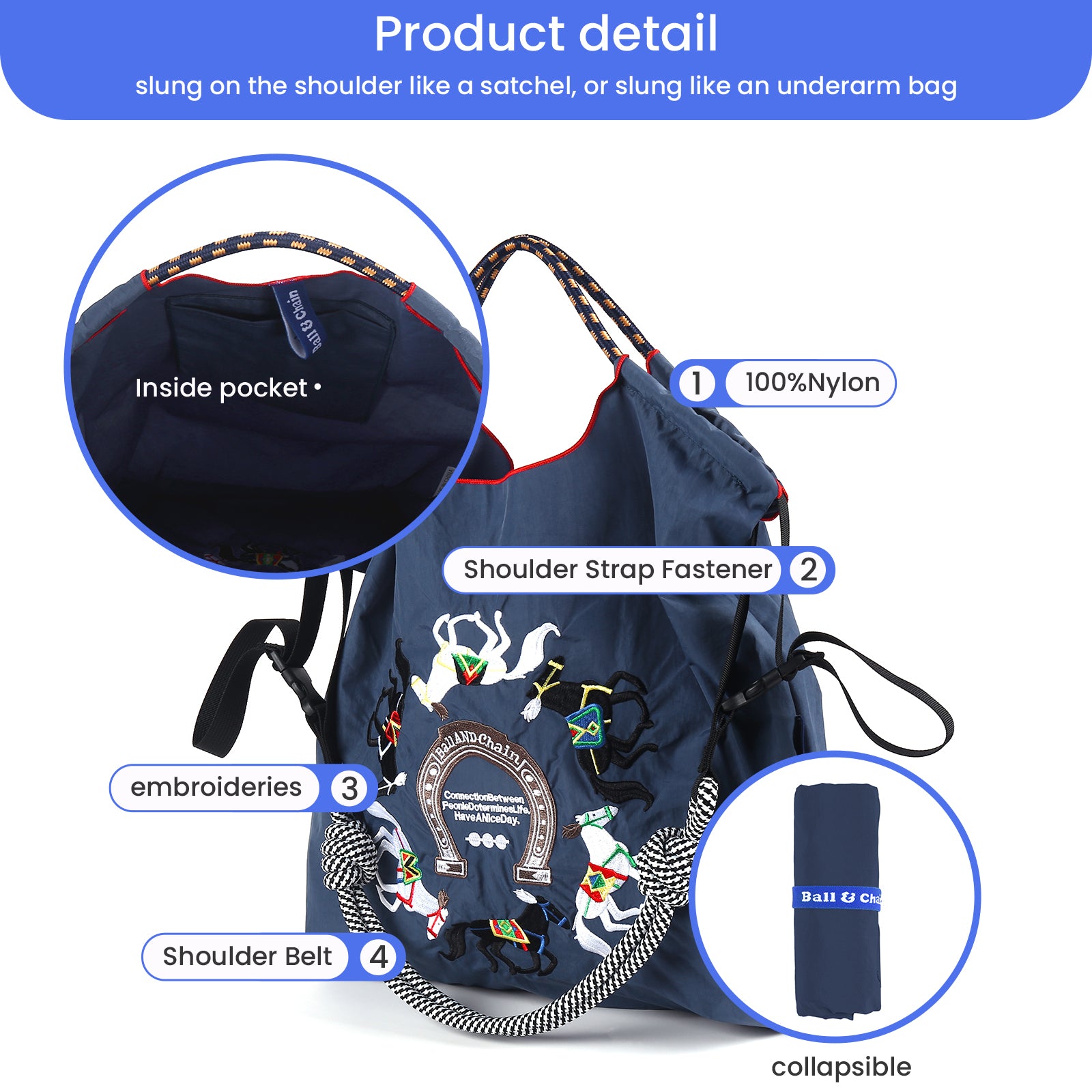 Ball&Chain Tote Bag for Women,Travel Shoulder Bag Large Shoulder Bag Top Handle Handbag for Travel, Work(L)