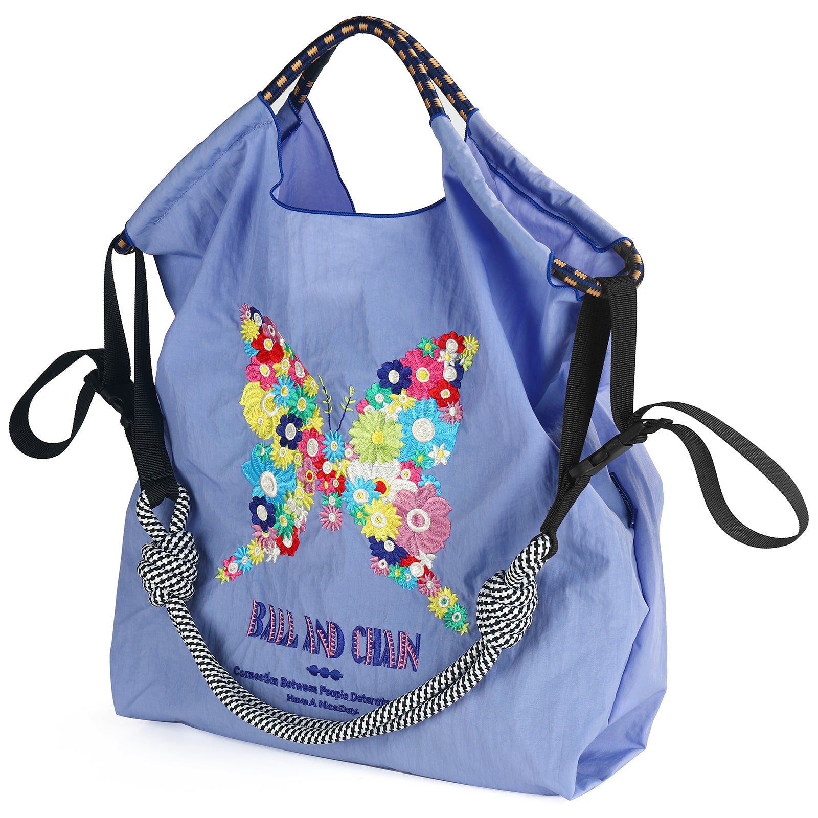 Ball&Chain Women's Fashion Handbag Embroidered Nylon Handbag(L)