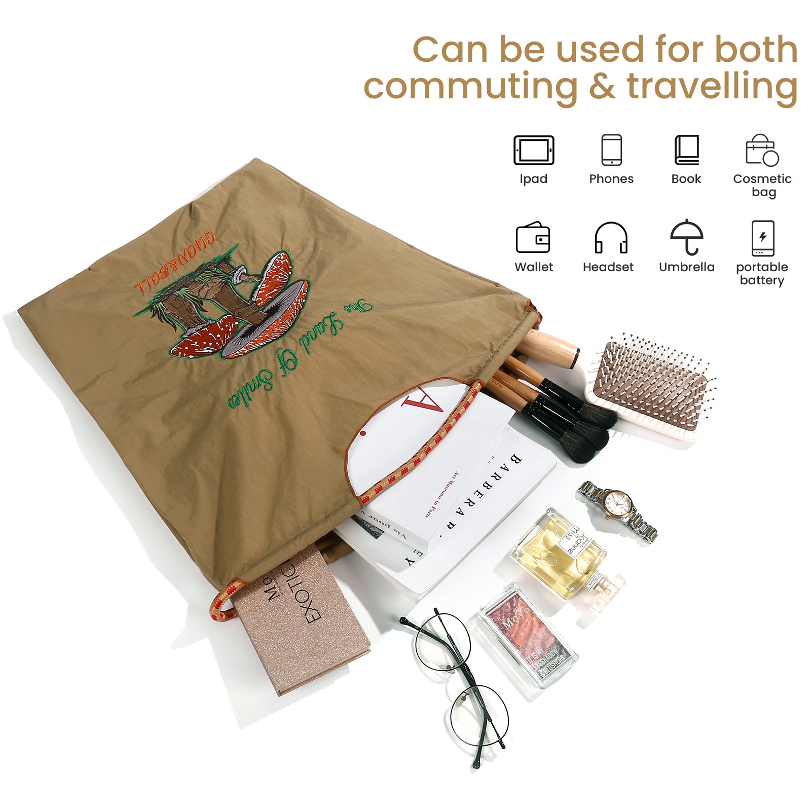 Guan&Ball Large Tote Bag For Women,Foldable Tote Bag, Personalized Present Suitable for Wedding, Birthday, Beach, Holiday