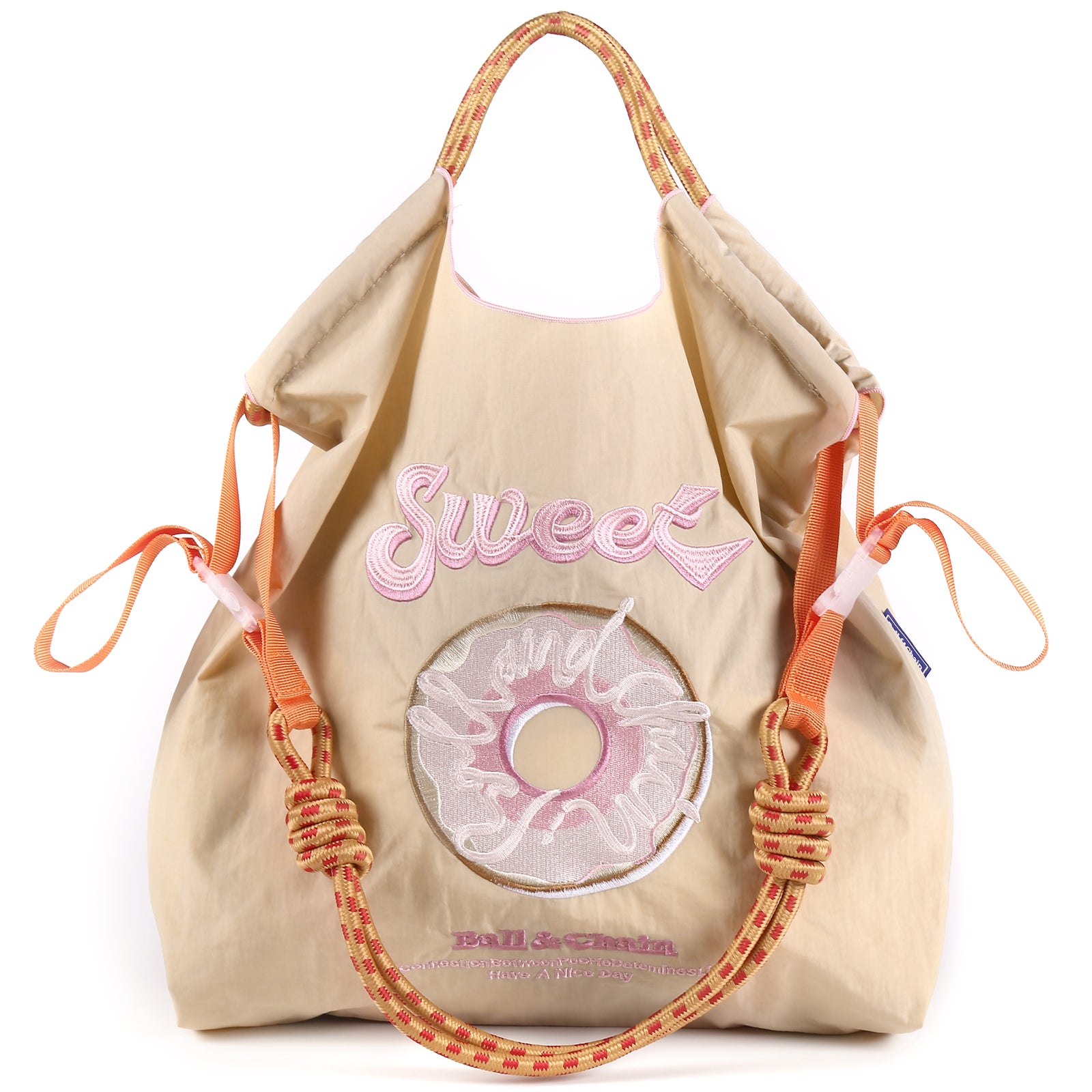 Ball&Chain Large Tote Bag For Women,Foldable Tote Bag, Personalized Present Suitable for Wedding, Birthday, Beach, Holiday(L)