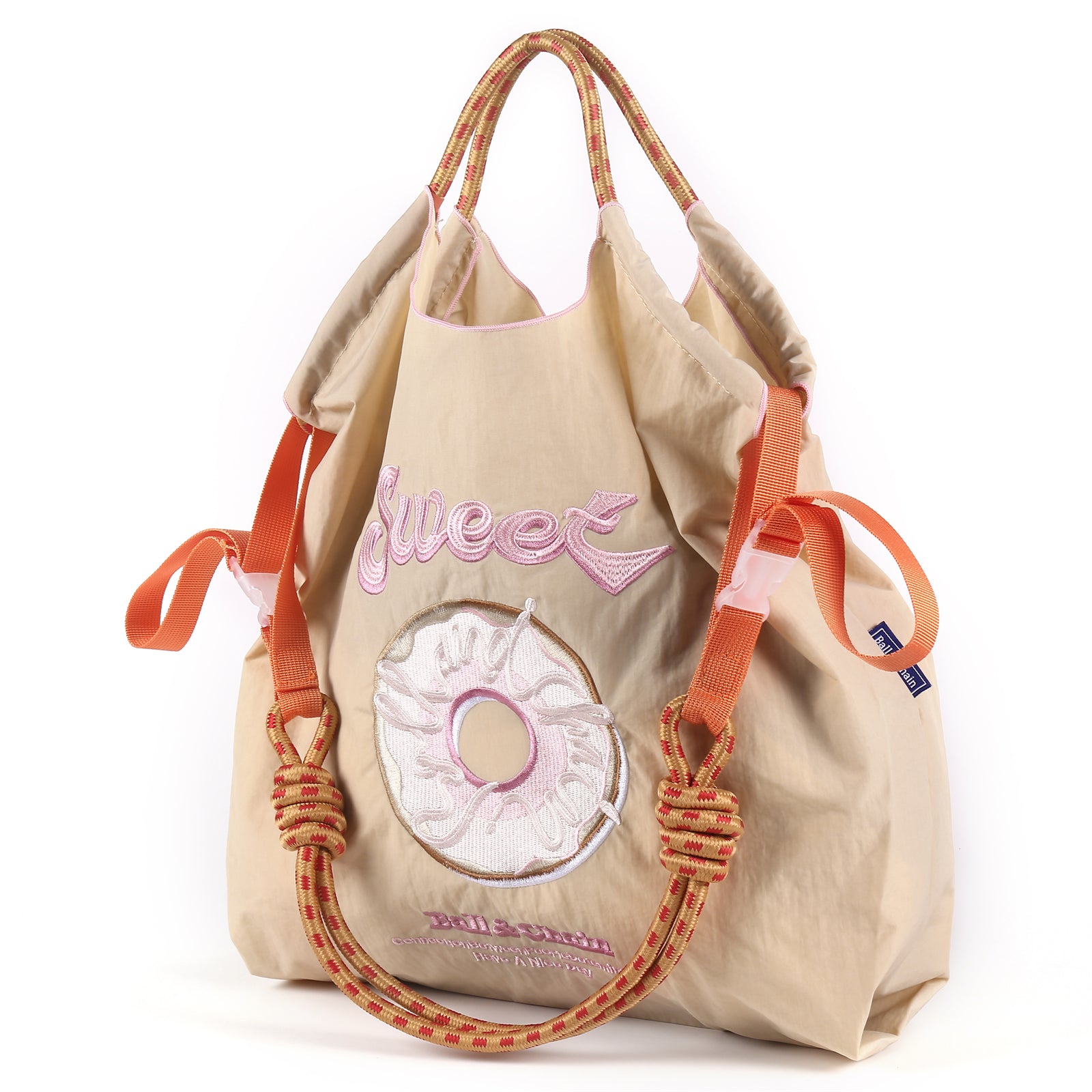 Ball&Chain Large Tote Bag For Women,Foldable Tote Bag, Personalized Present Suitable for Wedding, Birthday, Beach, Holiday(L)