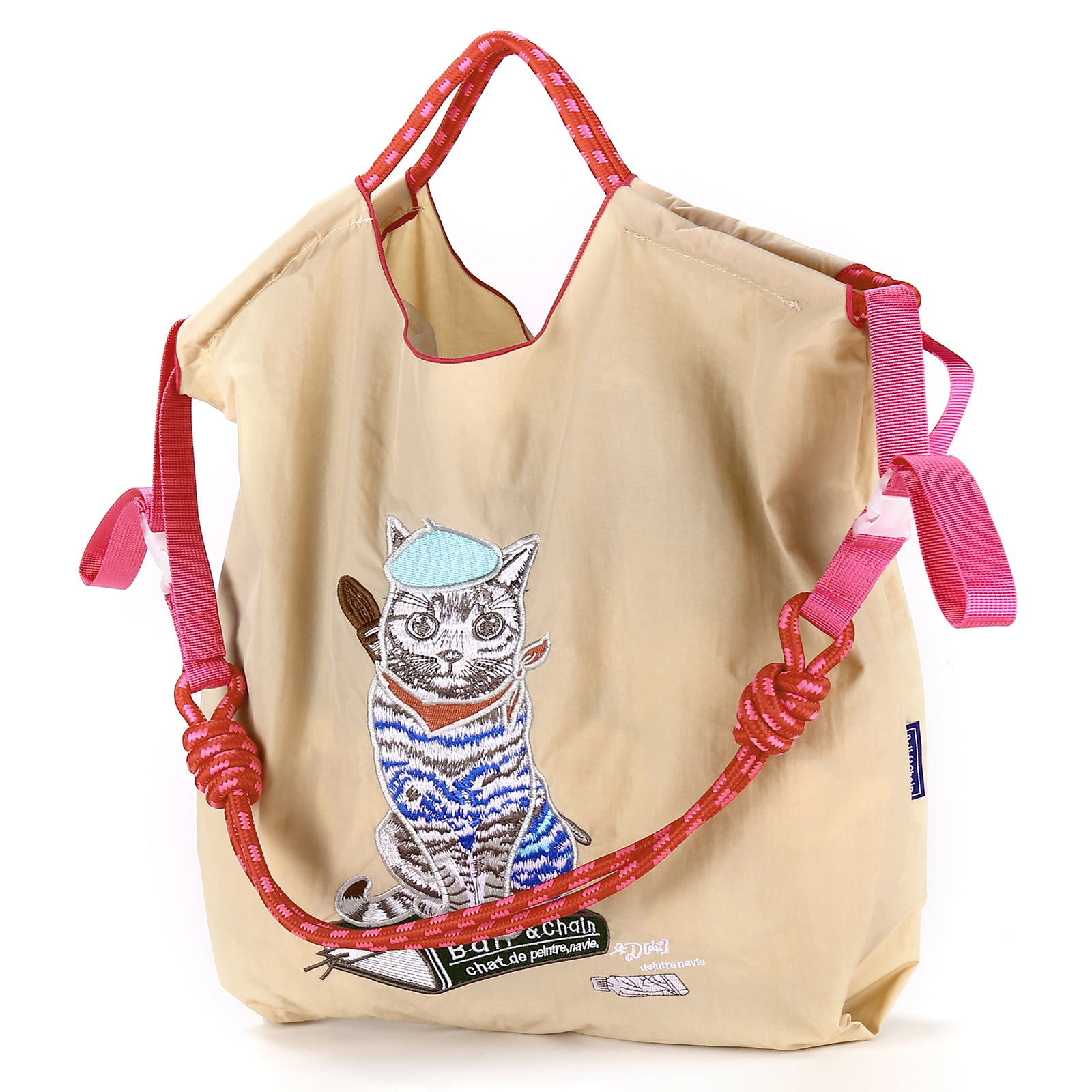 Ball&Chain Embroidery Tote Bag Women Work Bags Crossbody Bag Purse for Women（L）