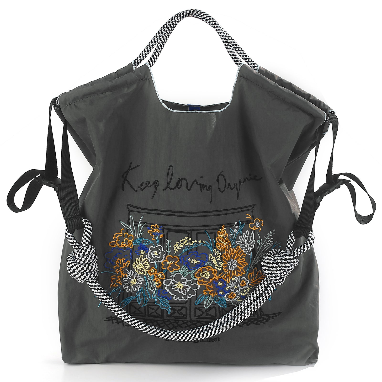 Ball&Chain Summer Embroidery Beach Tote Bag - Stylish, Spacious, and Perfect for Women, Friends Great Gift.（L）