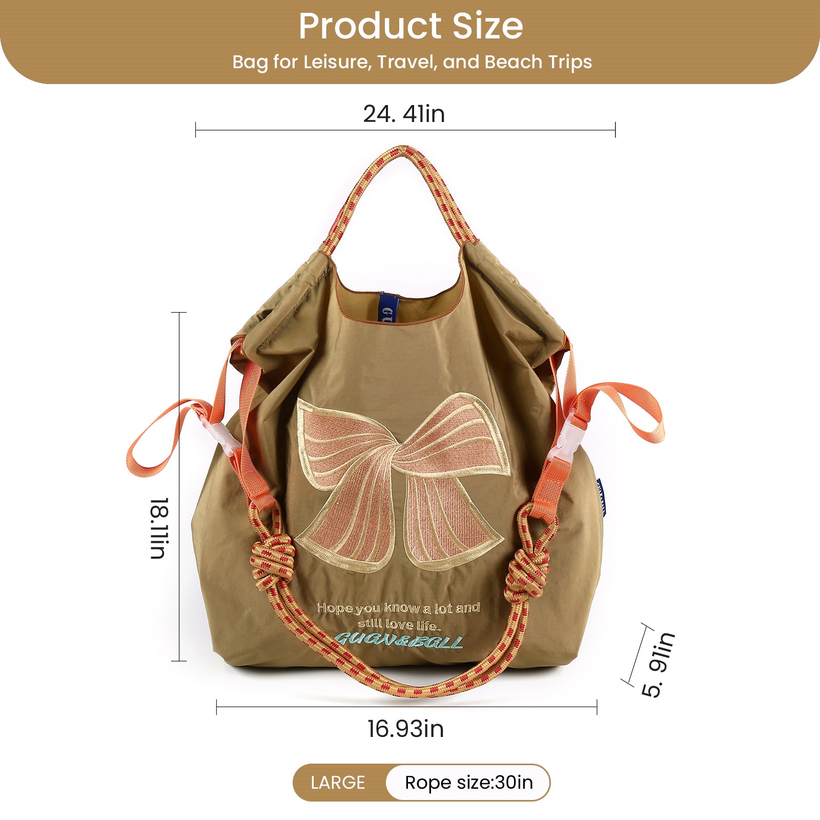 Guan&Ball Embroidery Initial Nylon Tote Bag, Crossbody Bag Purse for Women Travel Bags Handbags Everyday Bag