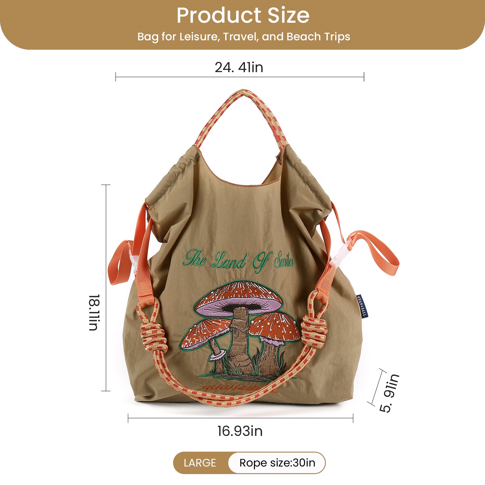 Guan&Ball Large Tote Bag For Women,Foldable Tote Bag, Personalized Present Suitable for Wedding, Birthday, Beach, Holiday