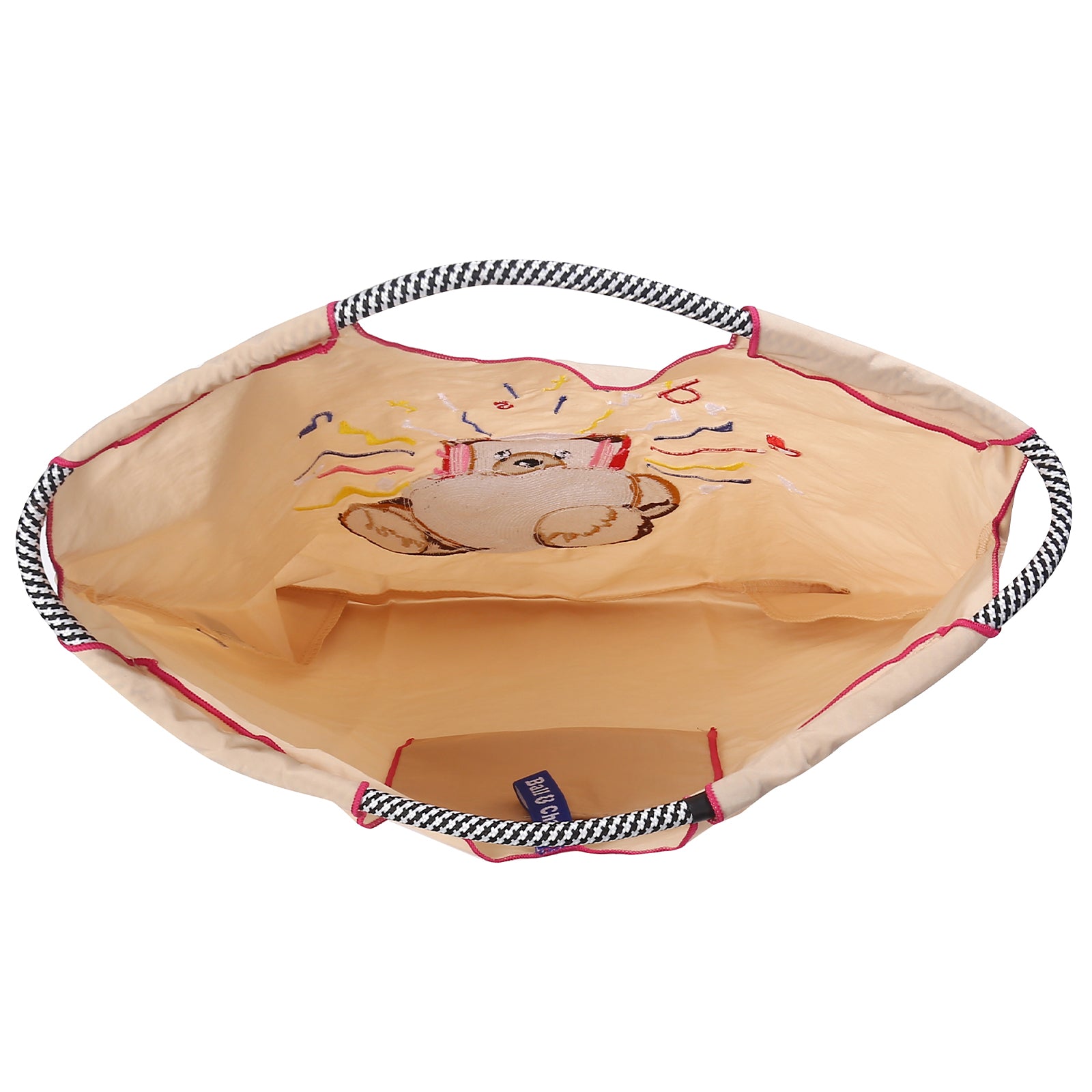 Ball&Chain Embroidery Initial Nylon Tote Bag,Personalized Present Suitable for Travel（L）