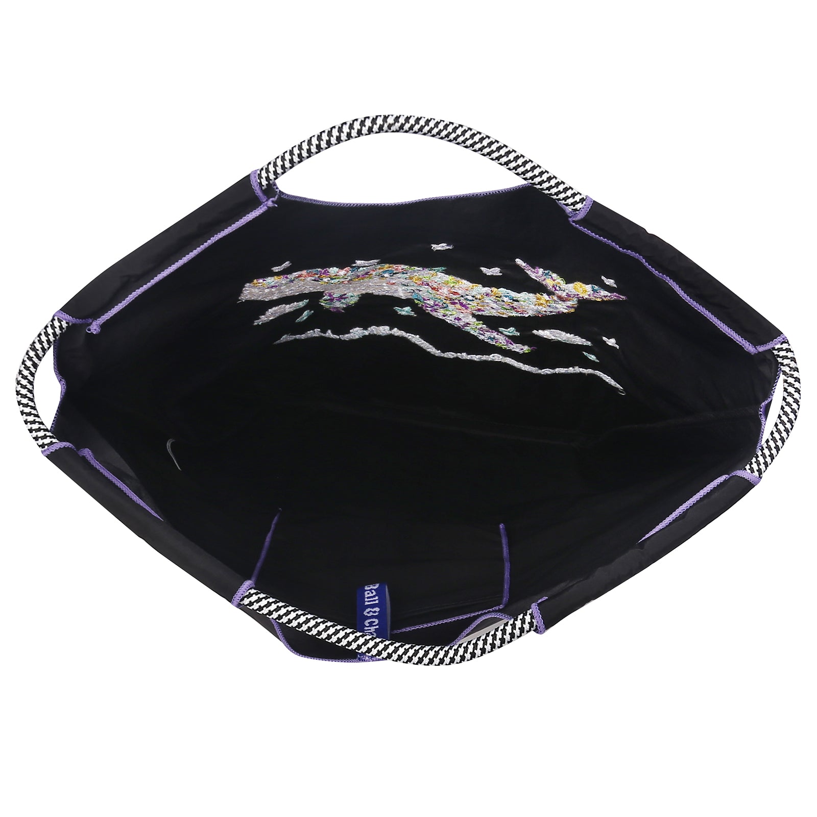 Ball&Chain Women's Fashion Handbag Embroidered Exquisite Butterfly Nylon Handbag Designed for Travel, Beach Bags（L）