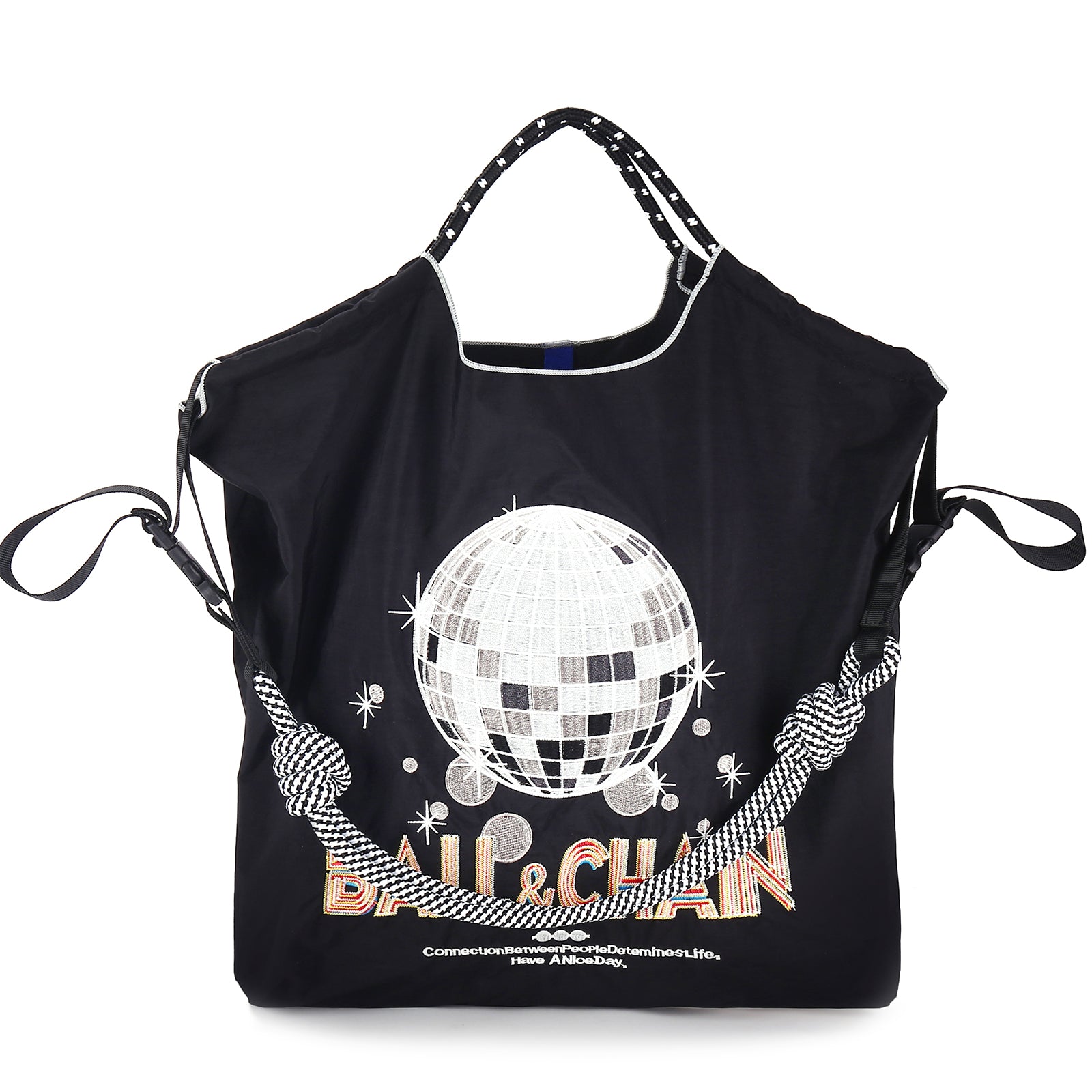 Ball&Chain Embroidery Tote Bag Women Work Bags Crossbody Bag Purse for Women Travel Bags Handbags Everyday Bag（M）
