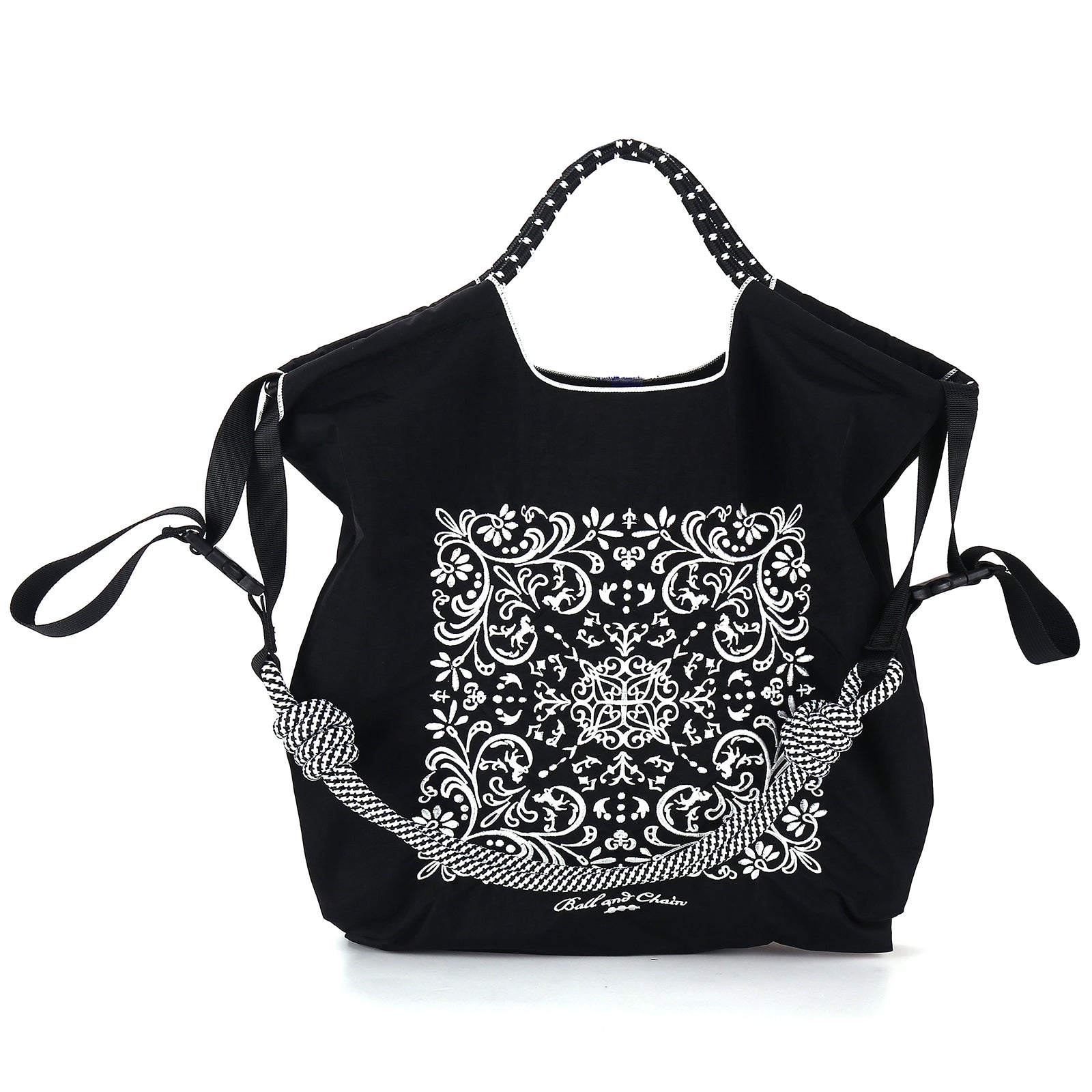 Ball&Chain Nylon Tote Bags Personalized Birthday Gift for Women,Personalized Present Bag，Crossbody Bag Shoulder Bag（M）
