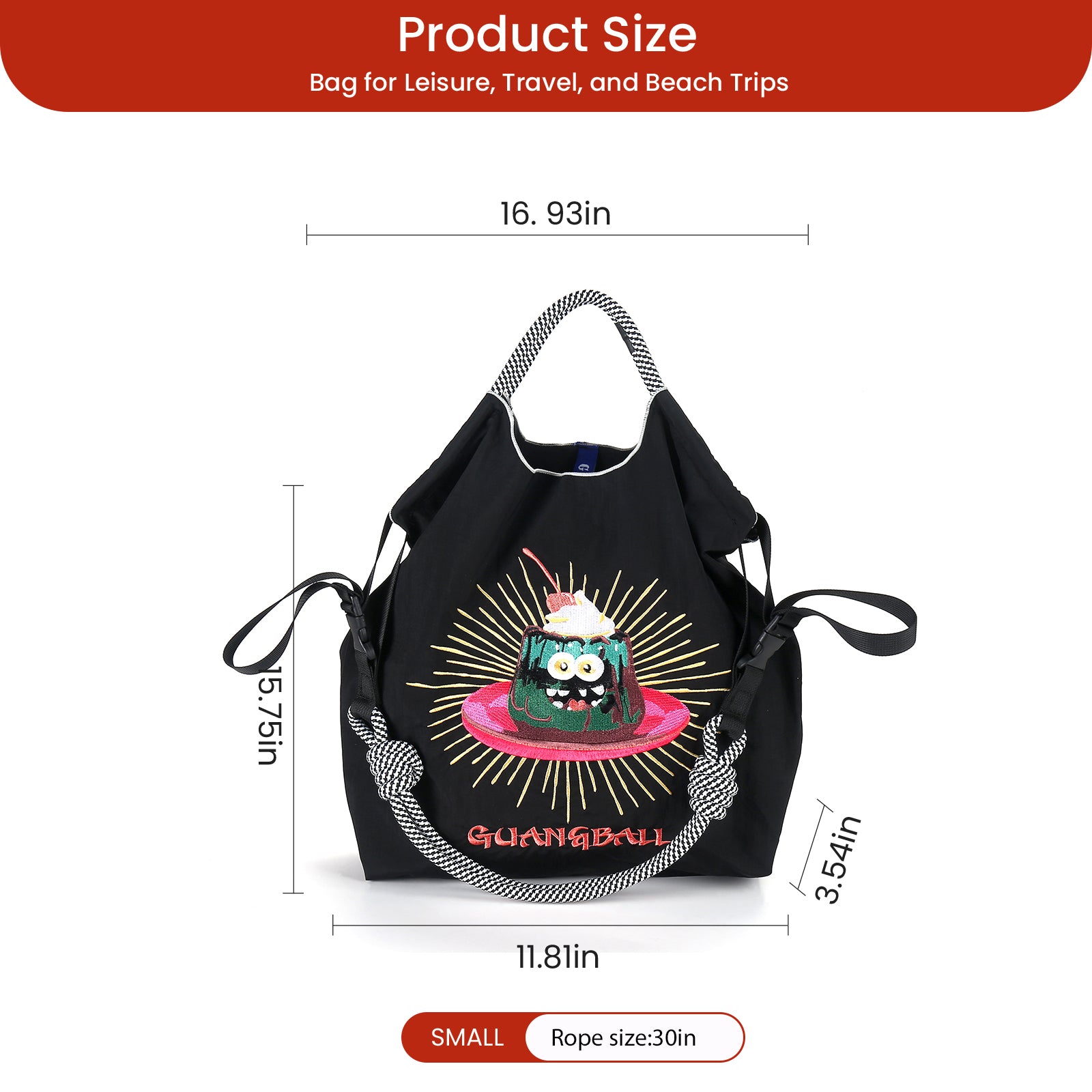 Guan&Ball Large Foldable Tote Bag, Personalized Present Suitable for Wedding, Birthday, Beach, Holiday