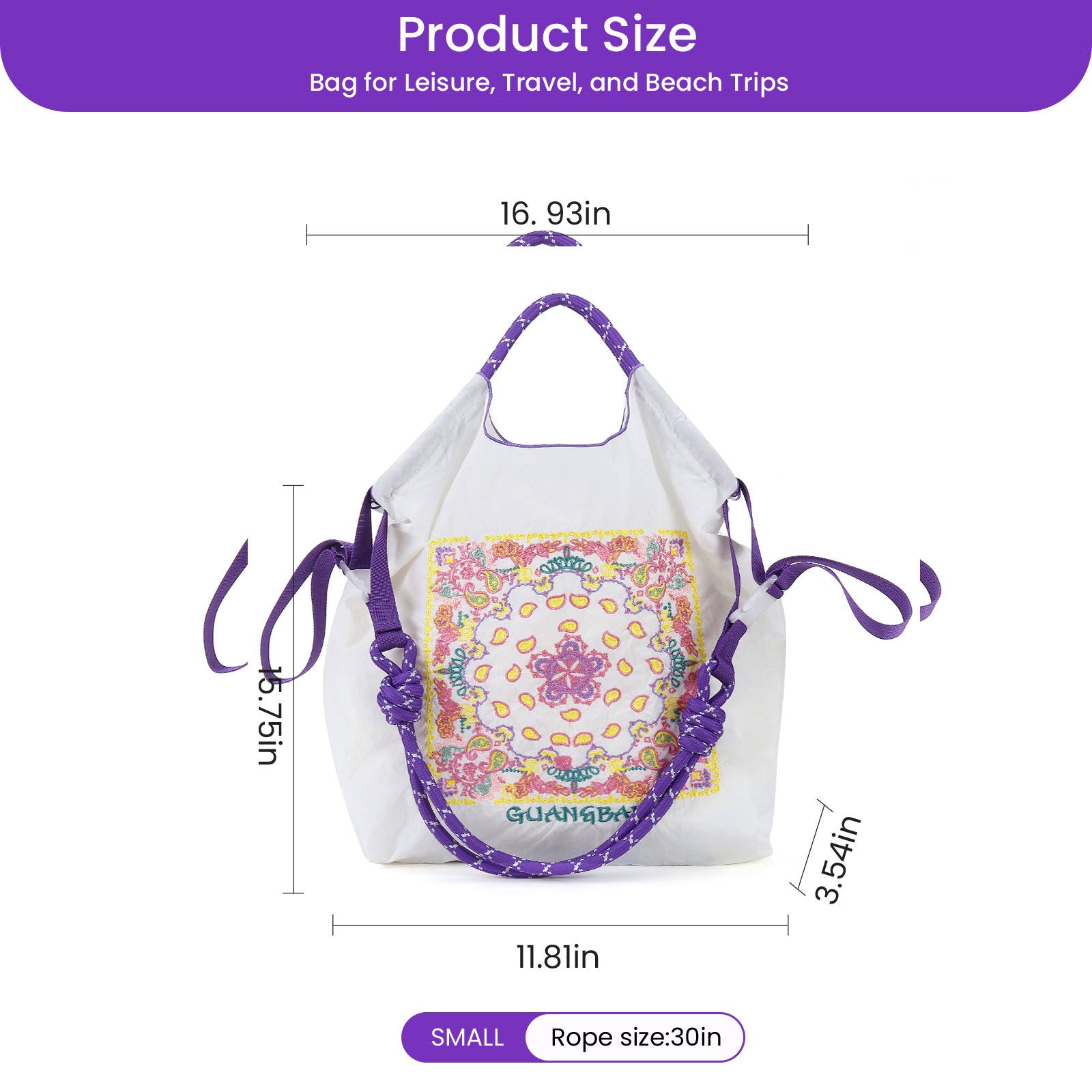 Guan&Ball Tote Bag for Women, Foldable Tote Bag With Large Shoulder strap Bag Handle Handbag for Travel, Work