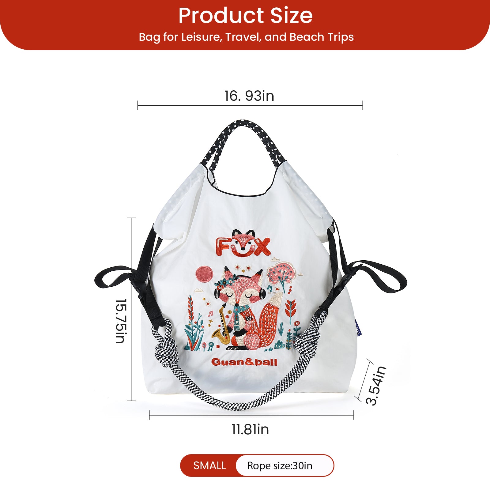 Guan&Ball Large Tote Bag For Women, Personalized Present Suitable for Wedding, Birthday, Beach, Holiday
