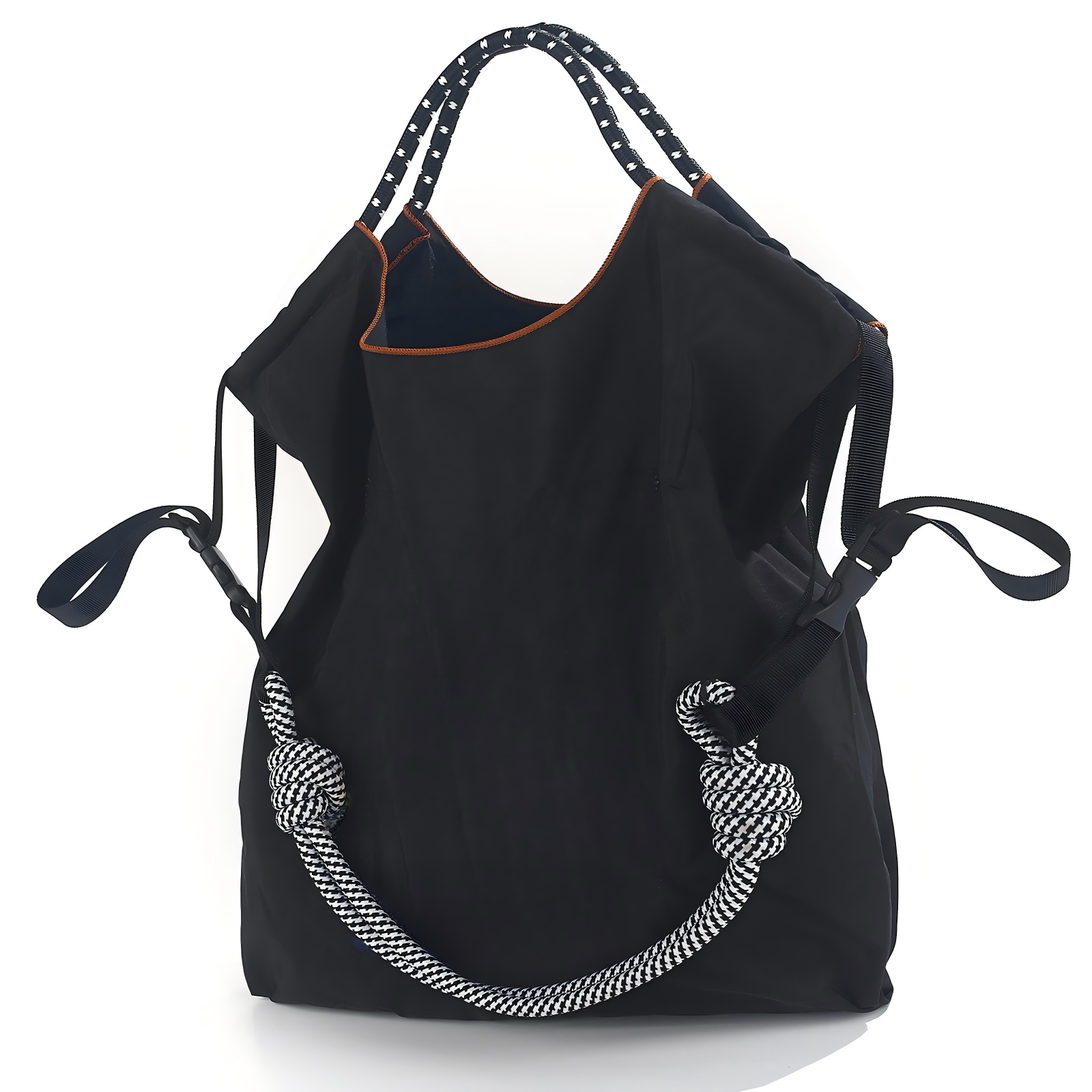 Paris Eiffel Tower Embroidery Large Capacity Tote Bag, Lightweight Foldable Nylon Shoulder Bag, Cute Paris Travel Shopping Handbag