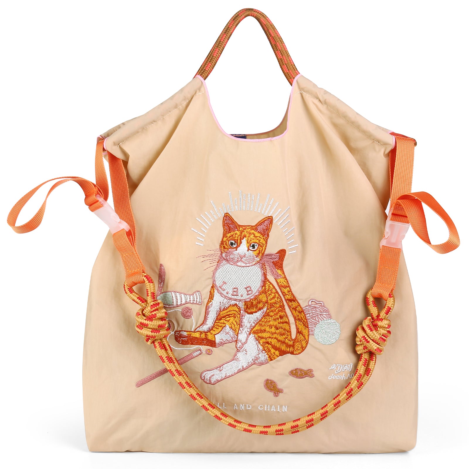 Ball&Chain Tote Bag Women Work Bags Nylon Bag Purse for Women Travel Bags（L）