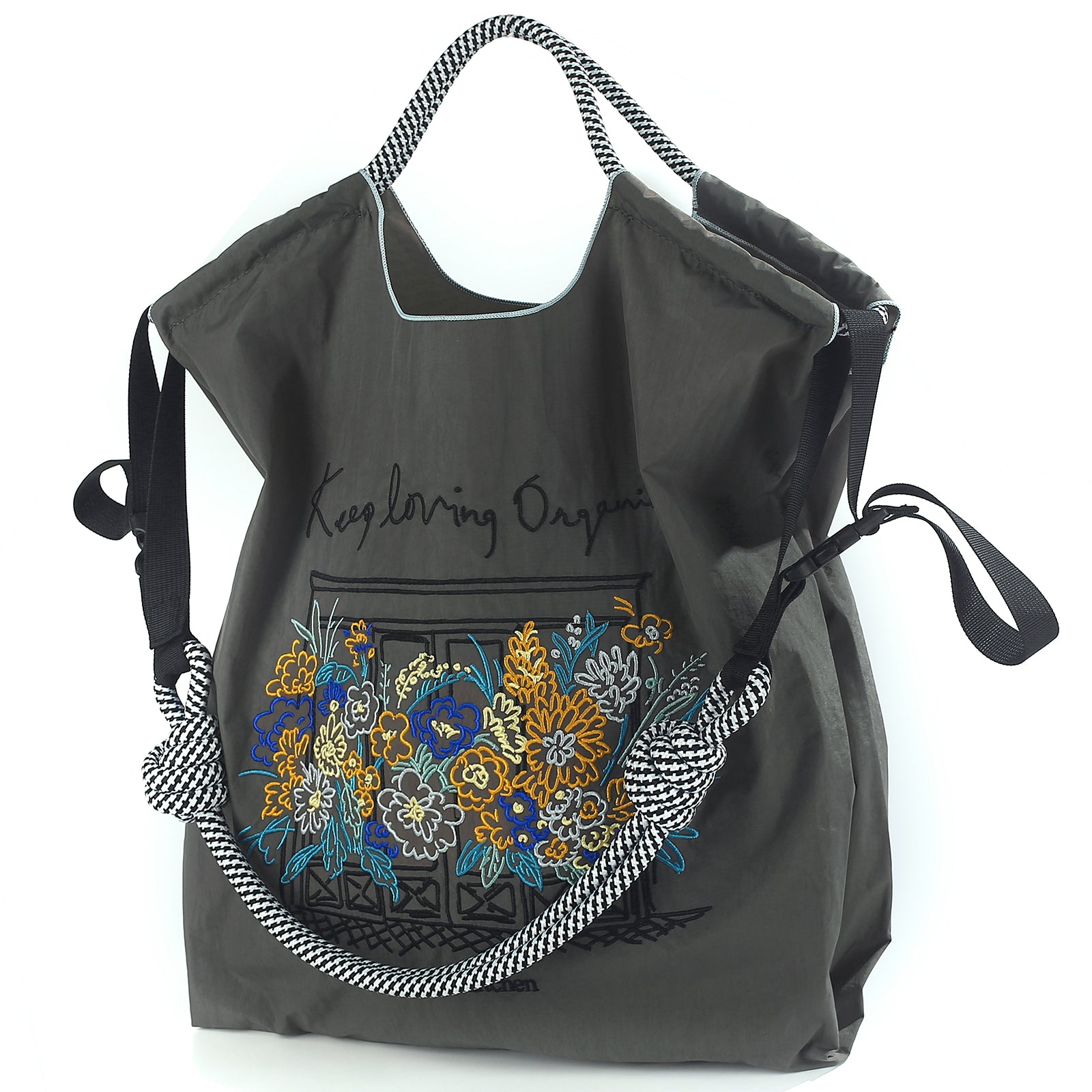 Ball&Chain Summer Embroidery Beach Tote Bag - Stylish, Spacious, and Perfect for Women, Friends Great Gift.（L）