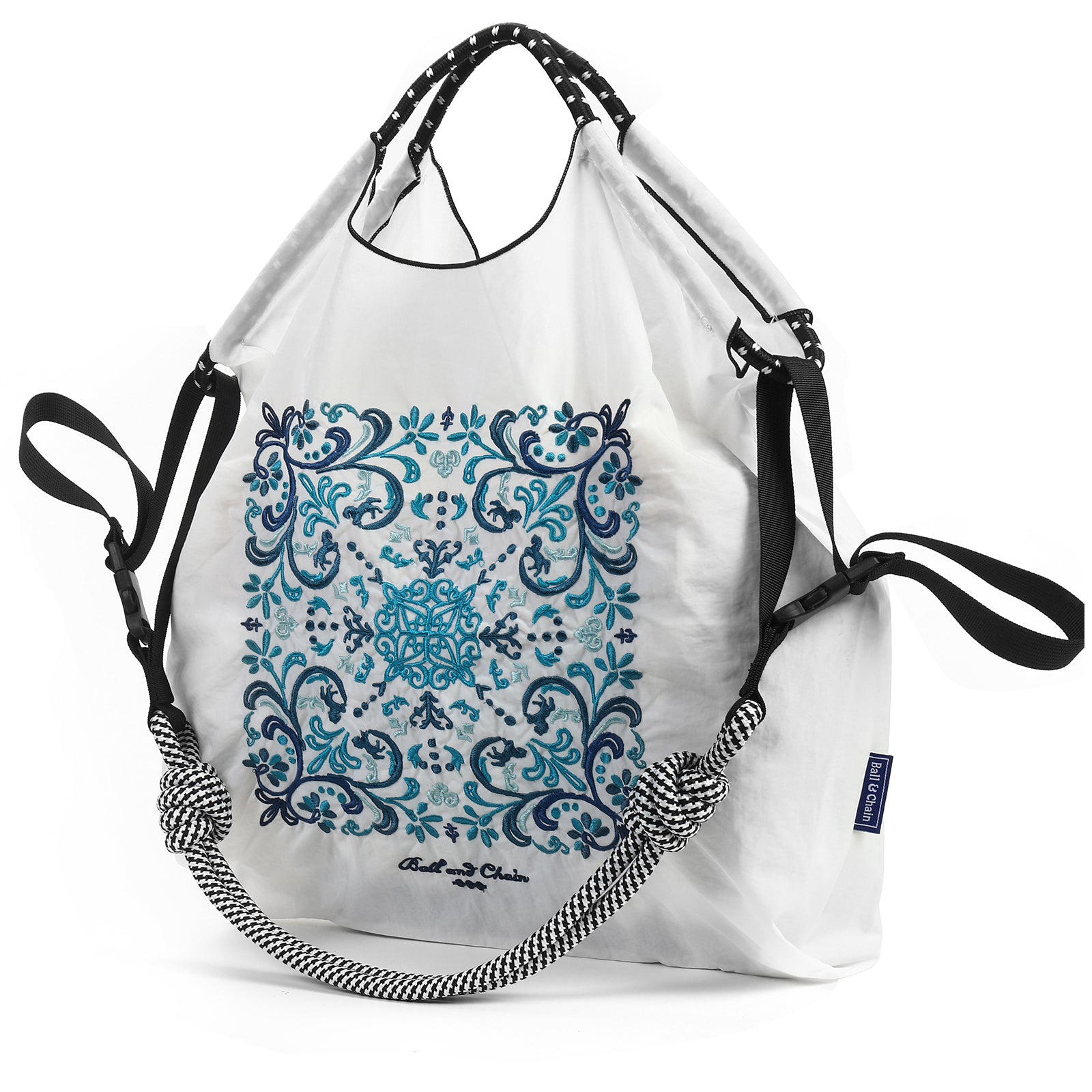 Ball&Chain Nylon Tote Bags Personalized Birthday Gift for Women（L）