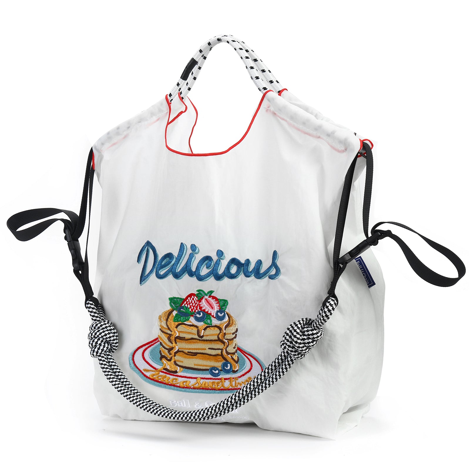 Ball&Chain Embroidery Tote Bag for Women with Shoulder Strap（L）