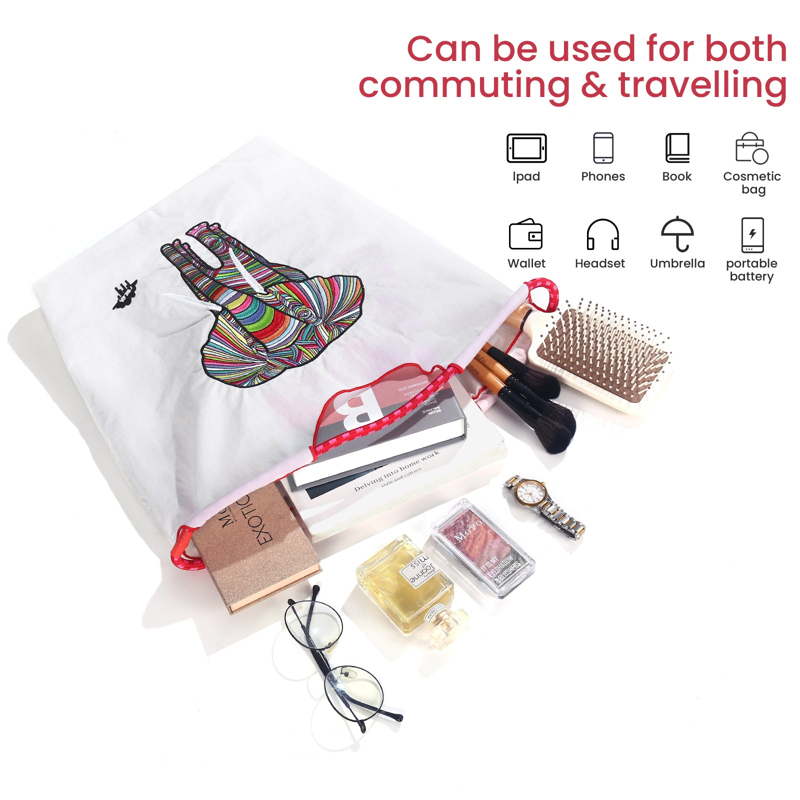 Ball&Chain Tote Bag Women Work Bags Nylon Bag Purse for Women Travel Bags Handbags Everyday Bag with Inner Pockets（M）