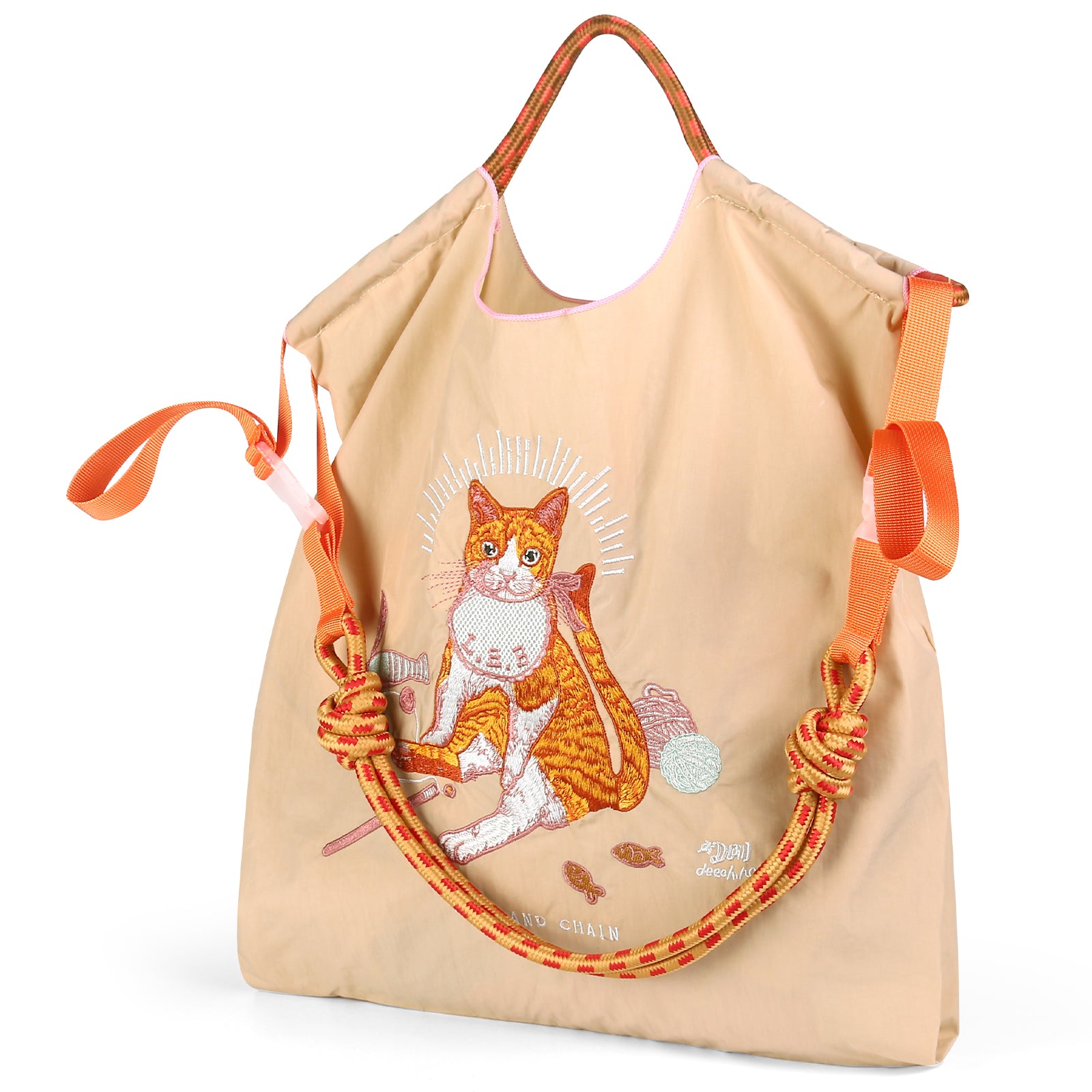 Ball&Chain Tote Bag Women Work Bags Nylon Bag Purse for Women Travel Bags（L）