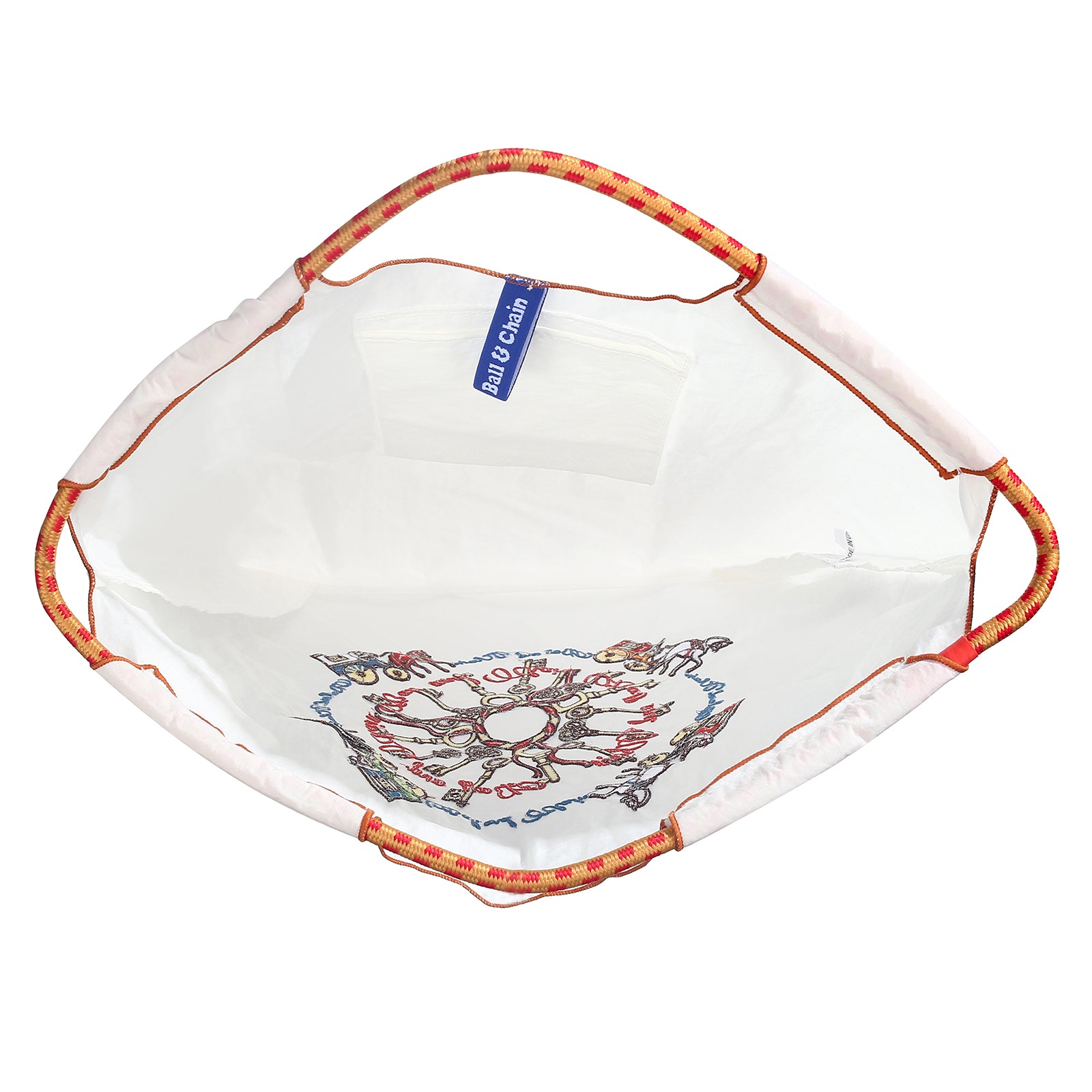 Ball&Chain Carriage Pattern Embroidery Nylon Tote Bag for Women, Travel Shoulder Bag Top Handle HandBags for Work, Travel（M）