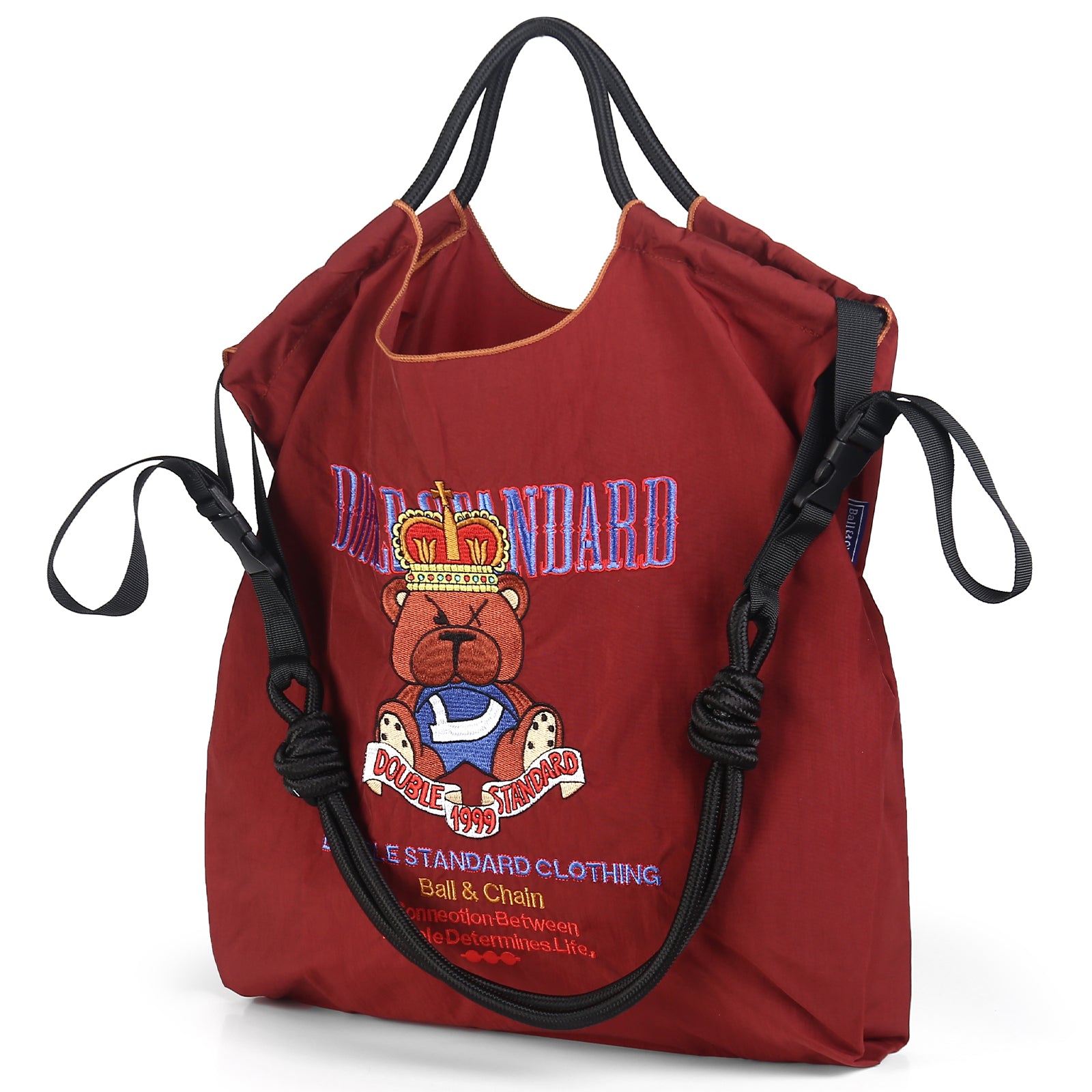 Ball&Chain Women's Fashion Handbag Embroidered Nylon Handbag Designed for Travel, Beach（L）