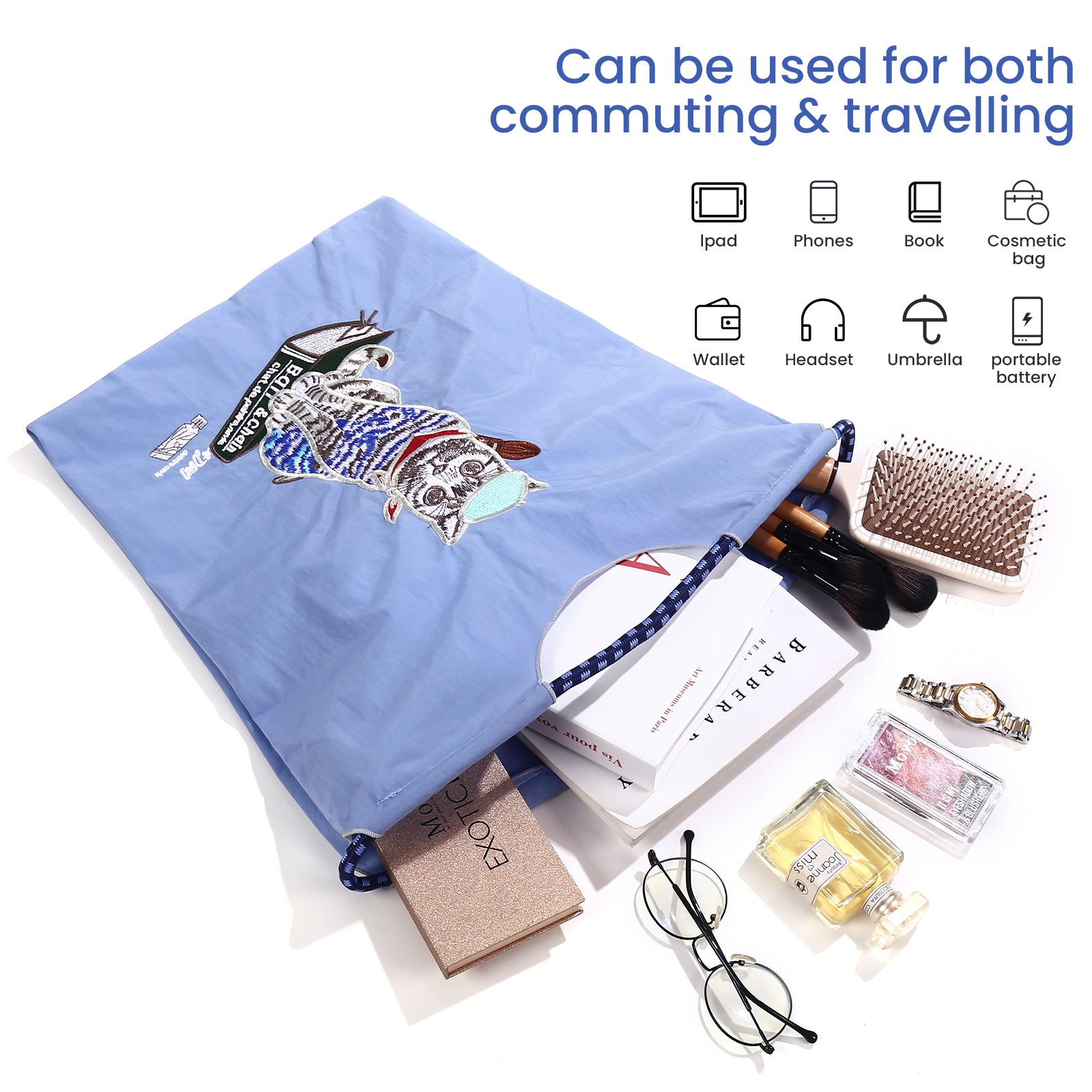 Ball&Chain Embroidery Tote Bag Women Work Bags Crossbody Bag Purse for Women Travel Bags Handbags Everyday Bag（M）