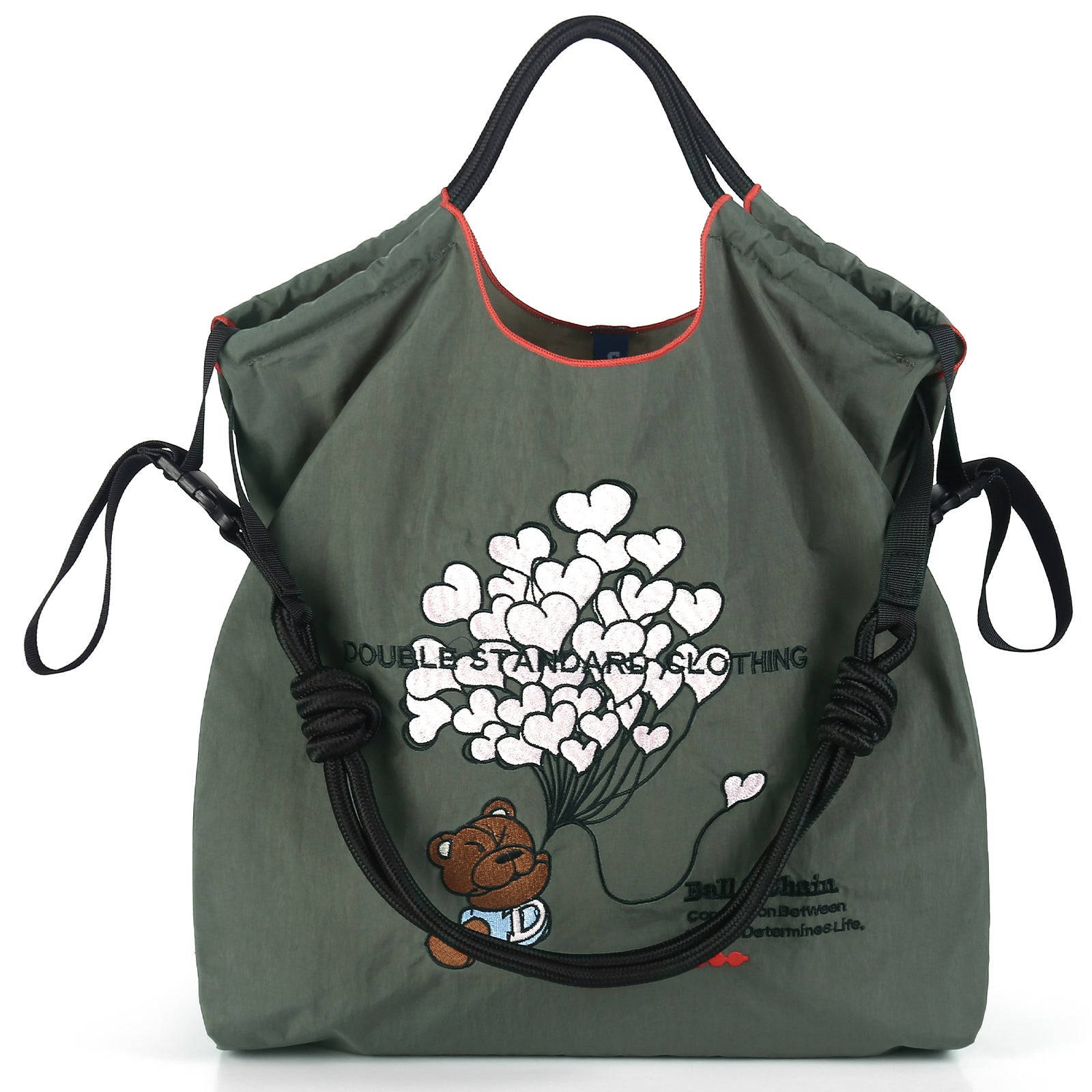 Ball&Chain Women Embroidery Shoulder Handbag Satchel Embroidery, Shoulder, Nylon, Pockets, Bag, Ladies, Purse, Fashion（M）
