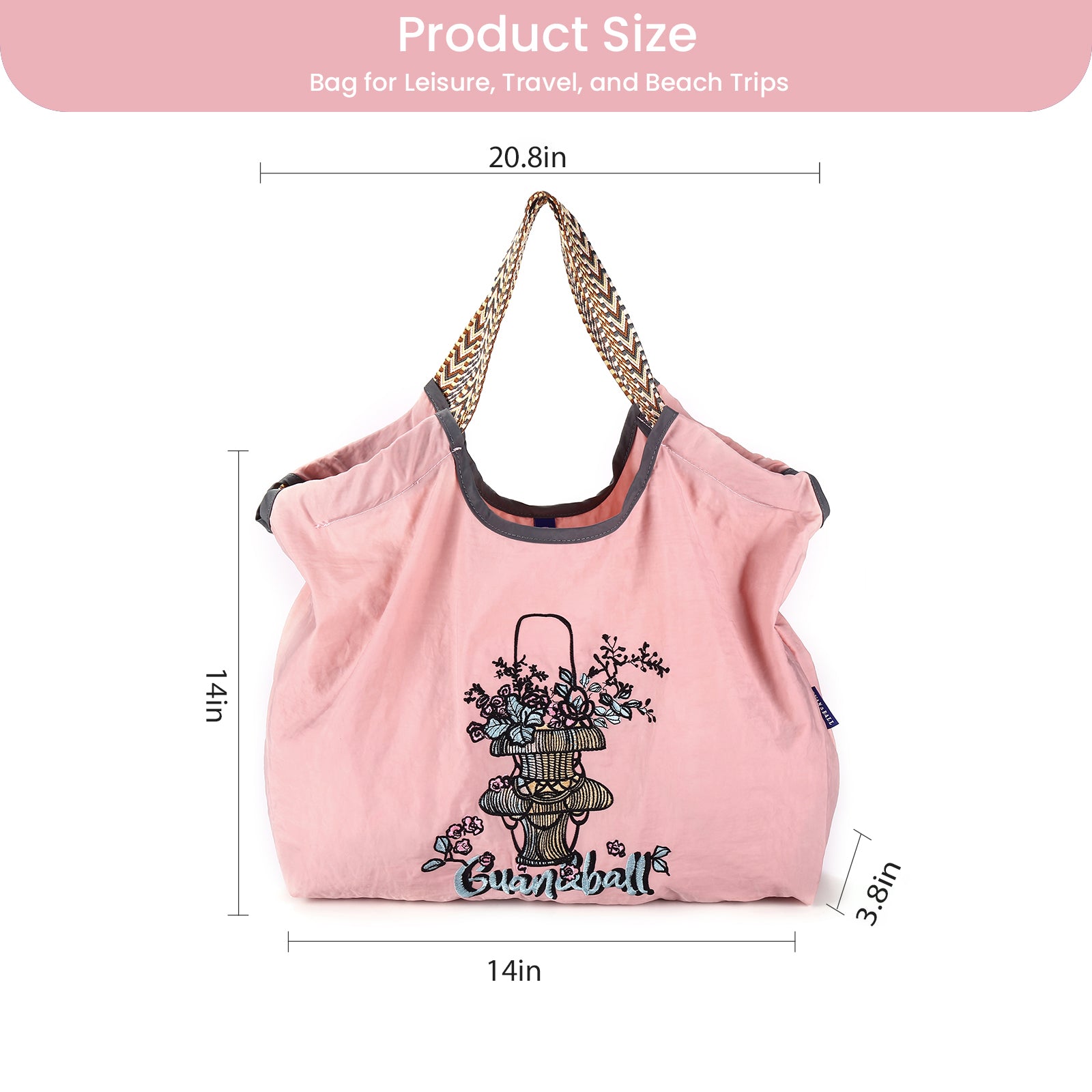 Large Shoulder Bag Handbag for Travel, Work，Personalized Present Bag Everything Tote Bag with Compartments
