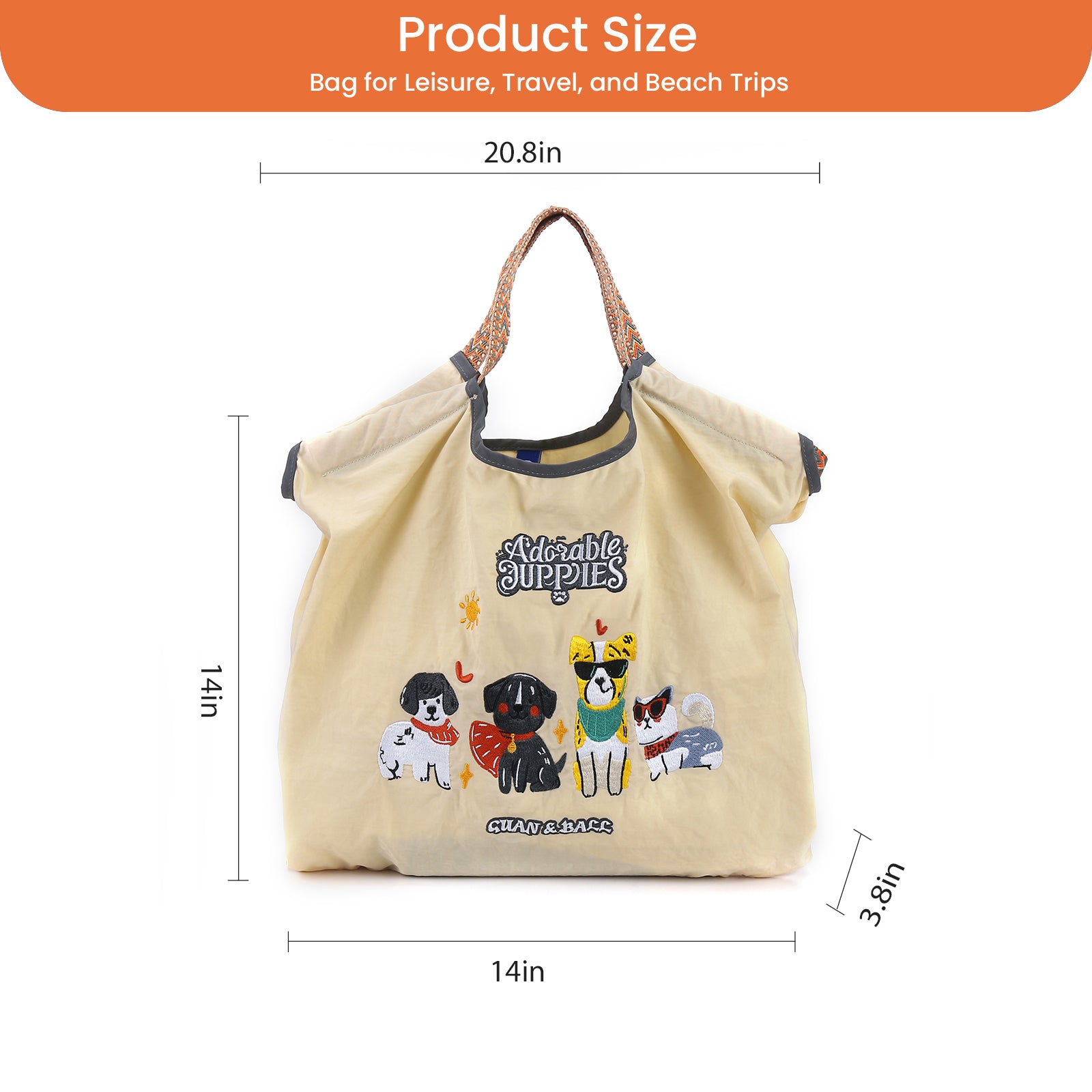 Foldable Tote Bag With Handle Large Shoulder Bag Handbag for Travel, Work，Personalized Present Bag Everything Tote Bag with Compartments