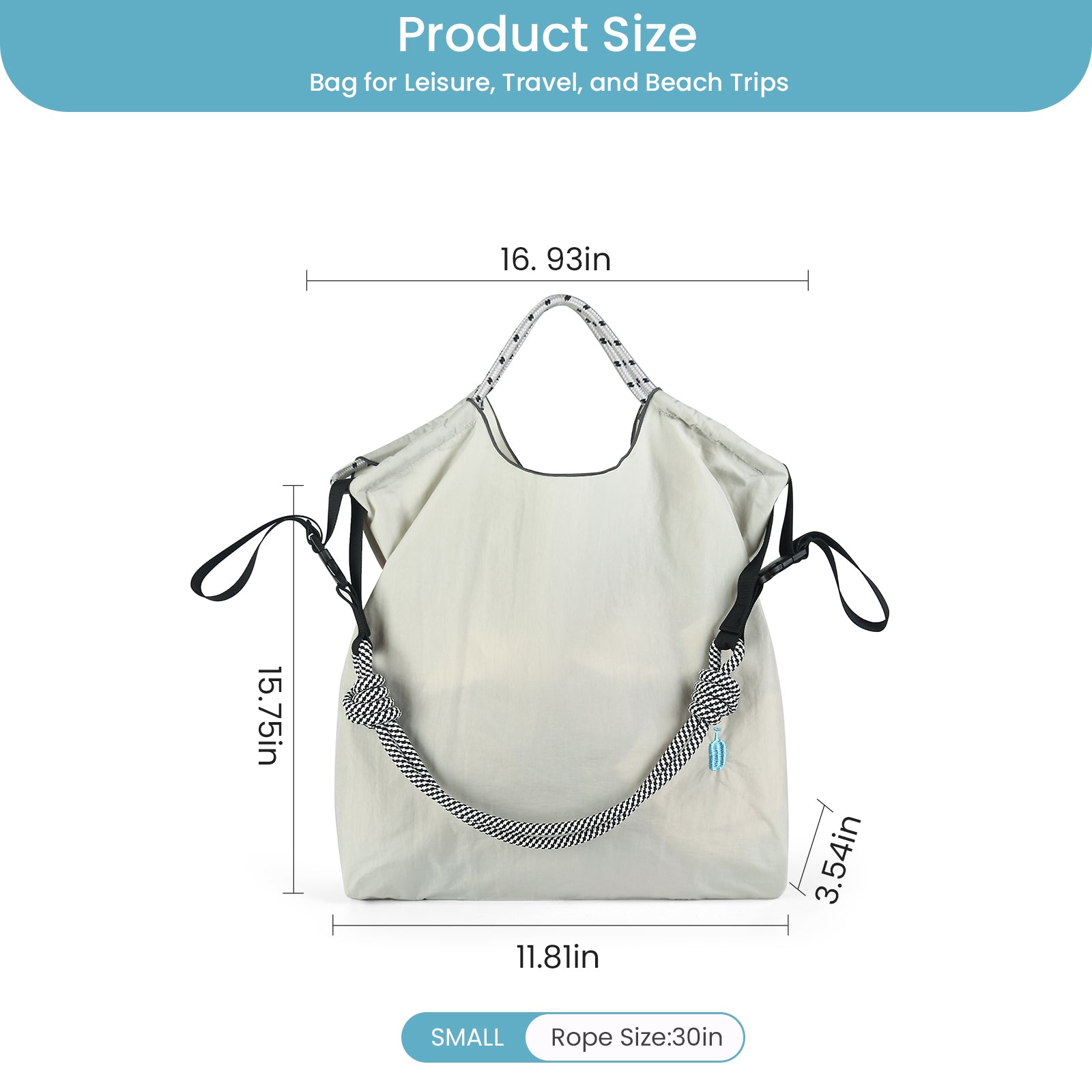 Ball&Chain Stylish Women's Reusable Shopping Bag for Leisure, Travel（M）