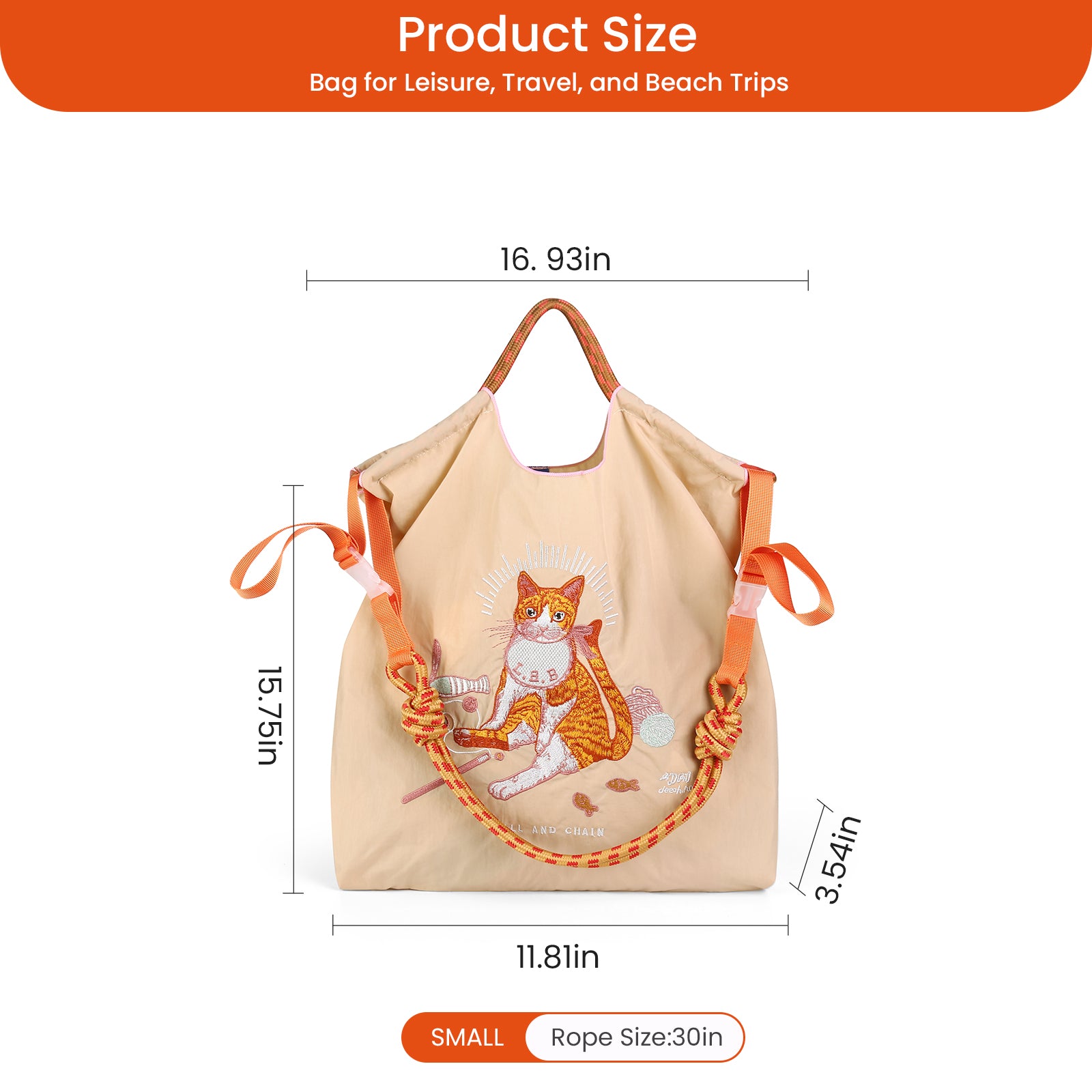 Ball&Chain Tote Bag Women Work Bags Nylon Bag Purse for Women Travel Bags Handbags Everyday Bag （M）