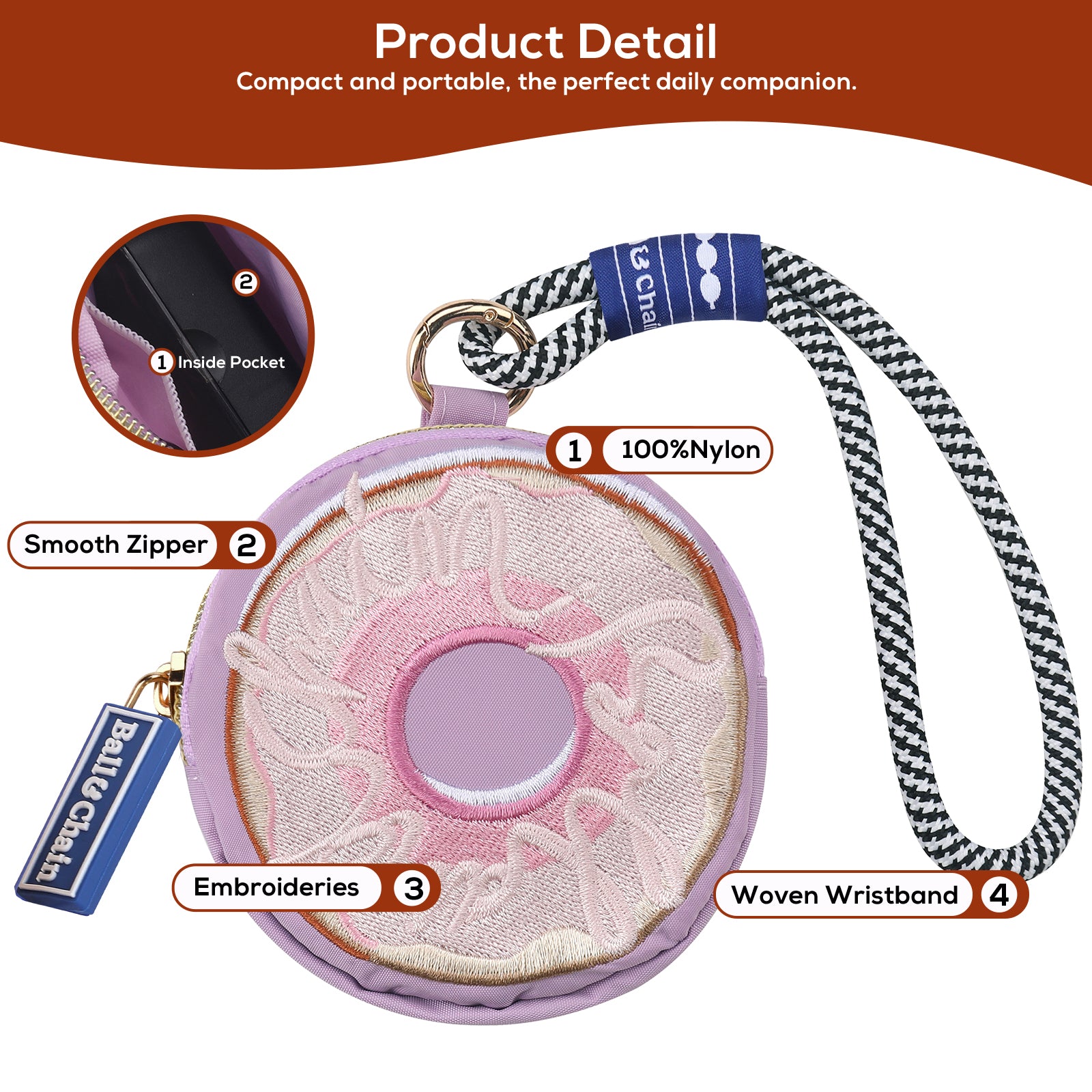 Ball&Chain Coin Purses.exquisite and compact small change storage, essential for travel with zero wallet