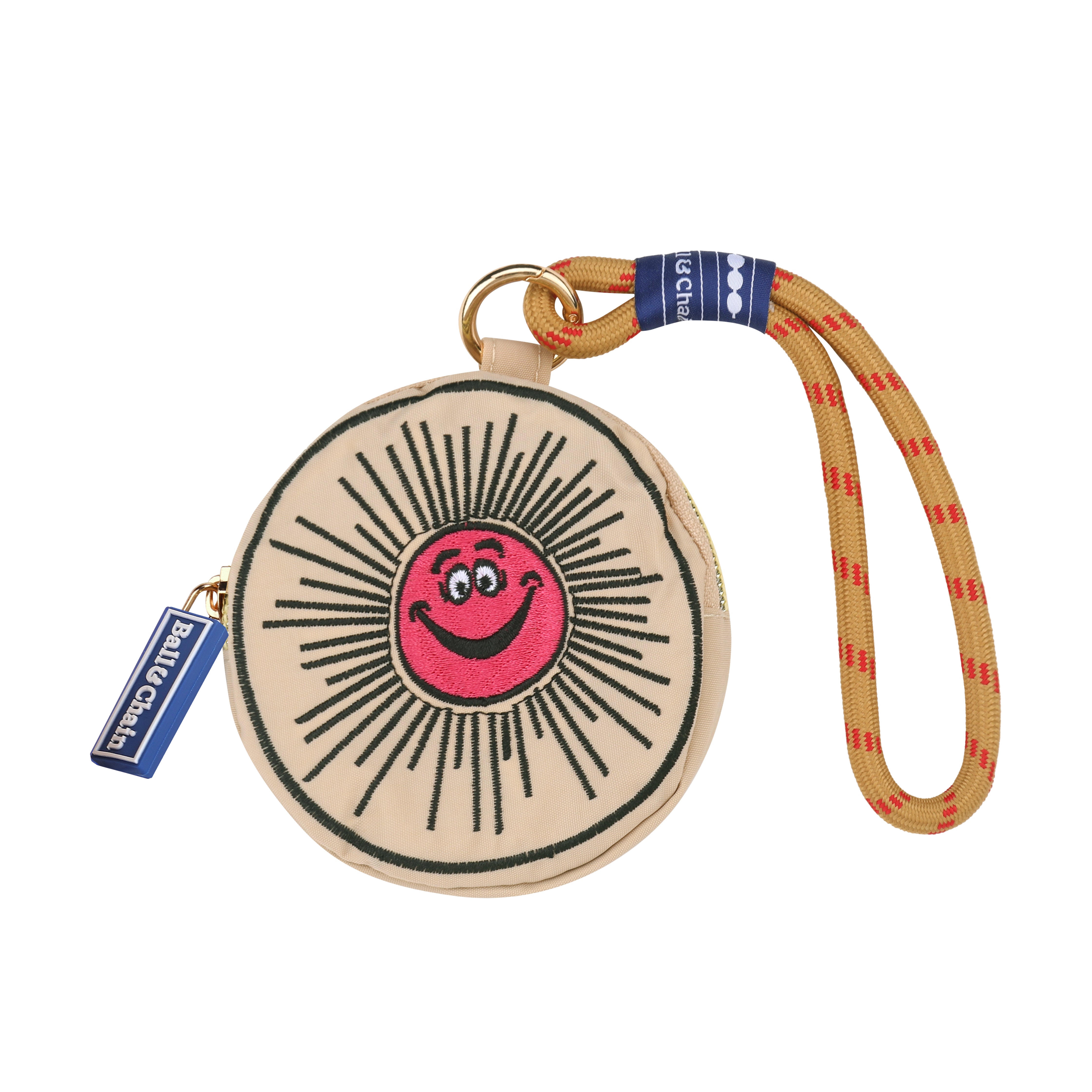 Ball&Chain Credit Card Holder Wallets for Women Nylon Zipper Card Case for Ladies Keychain Wallet