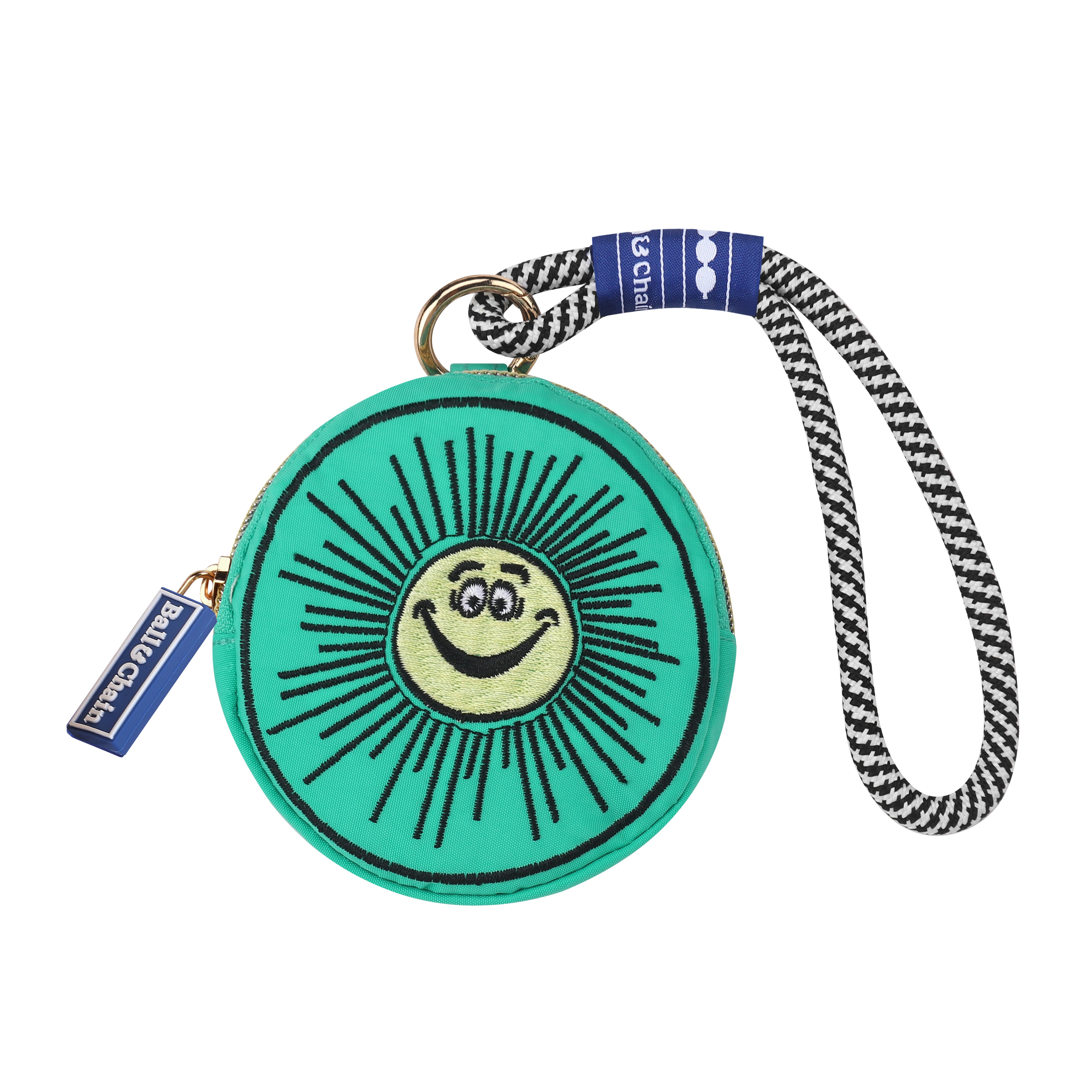 Ball&Chain Credit Card Holder Wallets for Women Nylon Zipper Card Case for Ladies Keychain Wallet