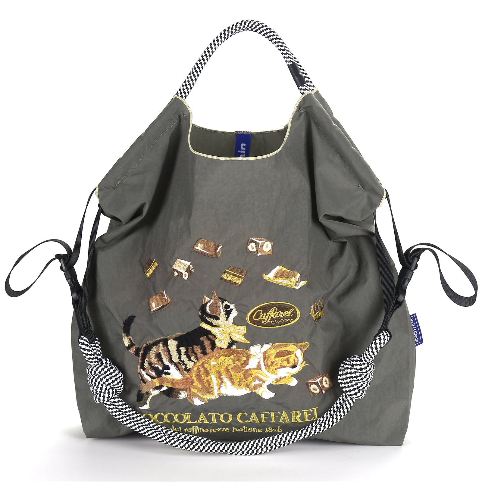 Ball&Chain  Women Embroidery Shoulder Handbag Nylon Pockets Bag Ladies Crossbody Purse Fashion Tote Handle Satchel,15x16 in（M）