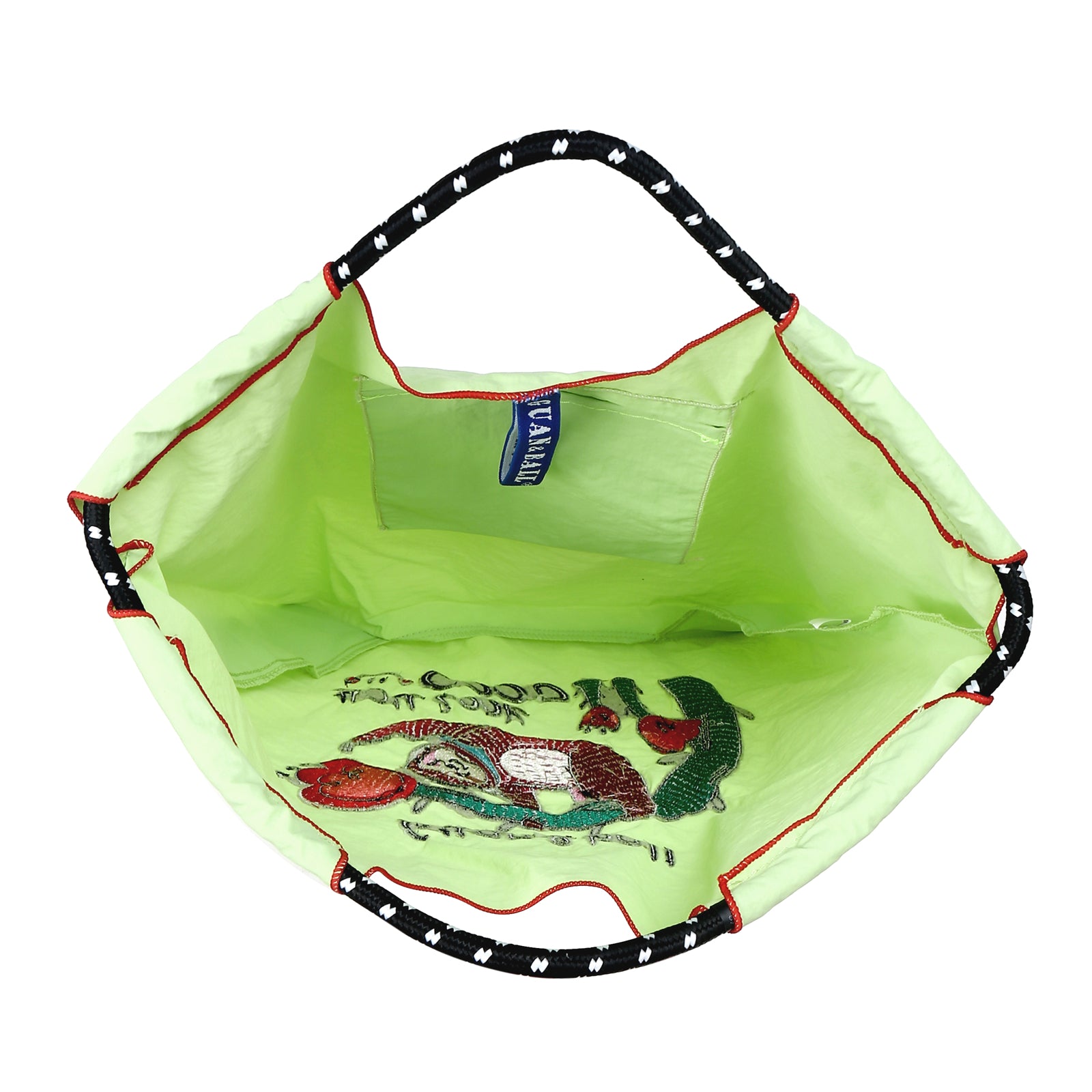 Guan&Ball Embroidery Initial Nylon Tote Bag, Women Travel Bags Handbags Everyday Bag