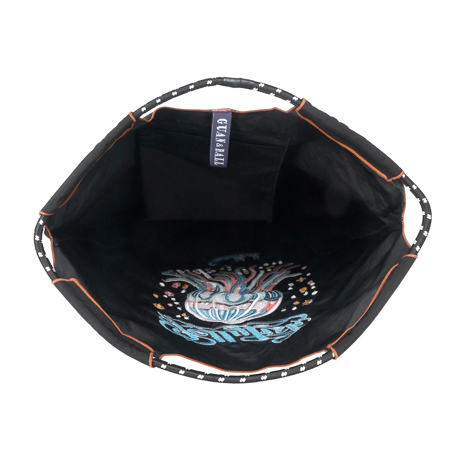 Guan&Ball Lady Tote Bag, a butterfly embroidered patterned nylon bag, is the perfect companion for travel