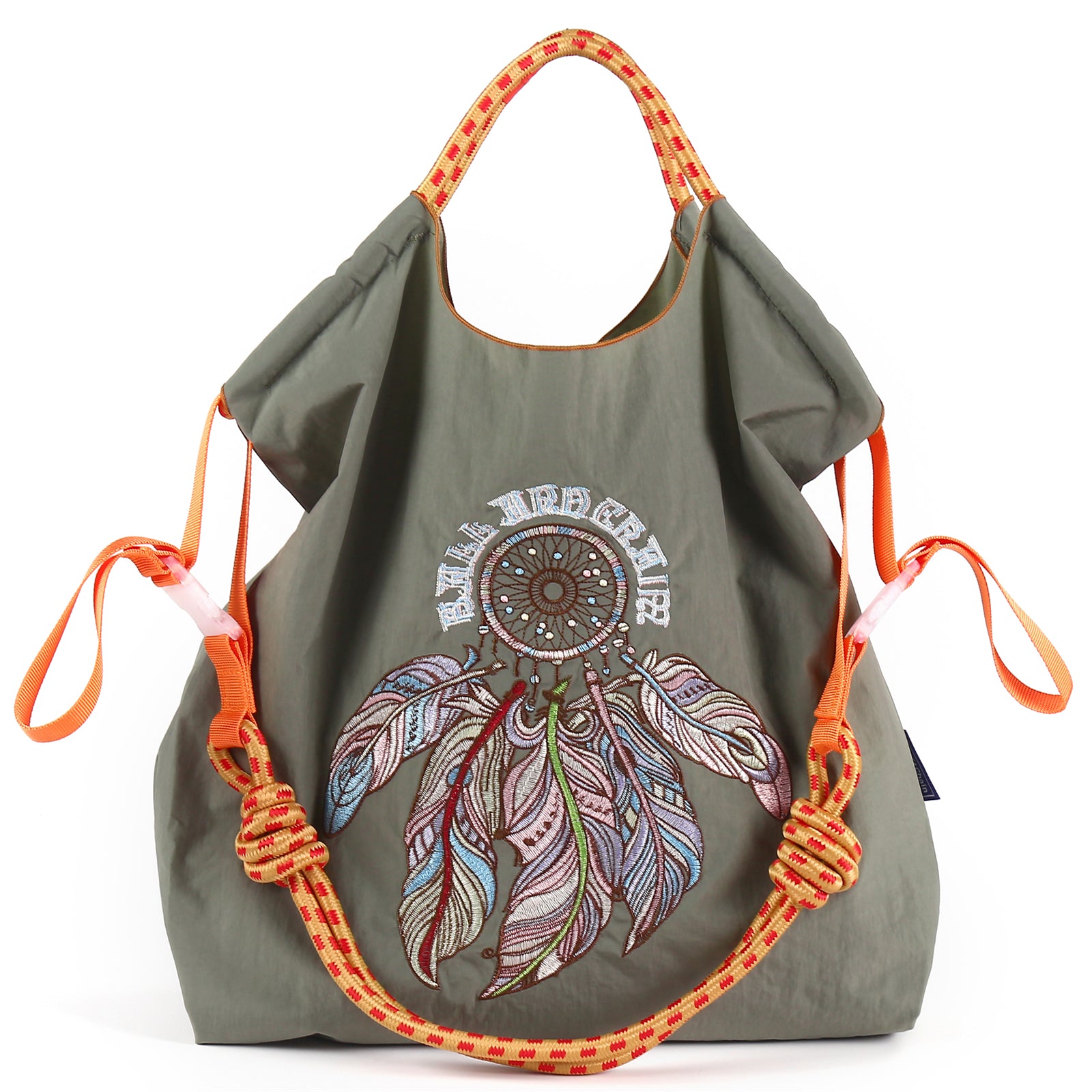 Ball&Chain Embroidery Initial Nylon Tote Bag,Personalized Present Suitable for Travel,Beach,is a Great Gift Women, Mom(M)