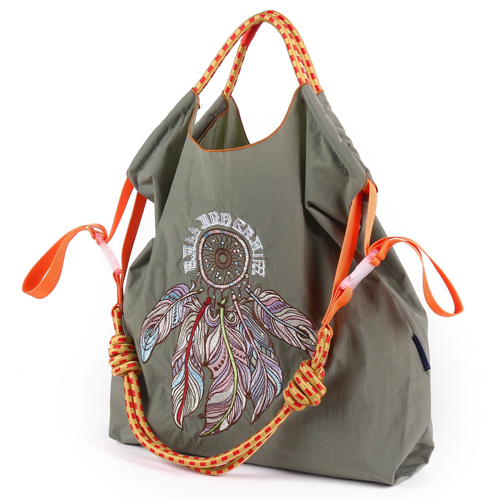Ball&Chain Embroidery Initial Nylon Tote Bag,Personalized Present Suitable for Travel,Beach,is a Great Gift Women, Mom(M)