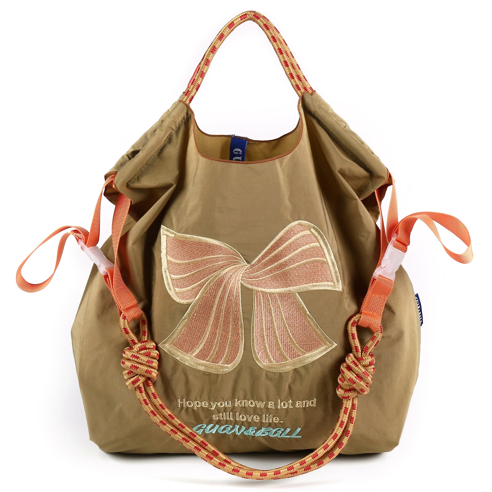Guan&Ball Embroidery Initial Nylon Tote Bag, Crossbody Bag Purse for Women Travel Bags Handbags Everyday Bag
