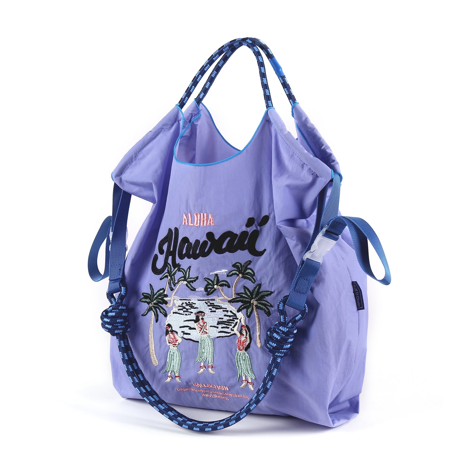 Ball&Chain The Embroidery Ultimate Nylon Tote Bag for Women - Perfect for Live Shopping, Travel, Birthdays, and Beach.(M)