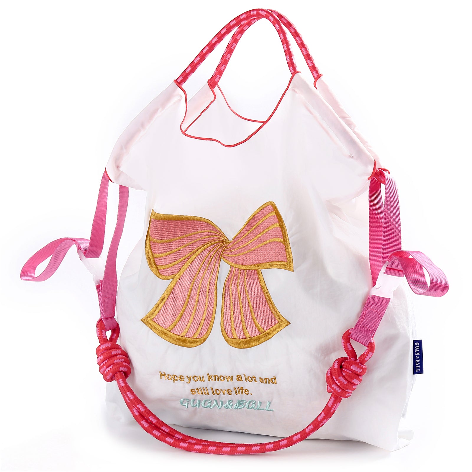 Guan&Ball Embroidery Initial Nylon Tote Bag, Crossbody Bag Purse for Women Travel Bags Handbags Everyday Bag