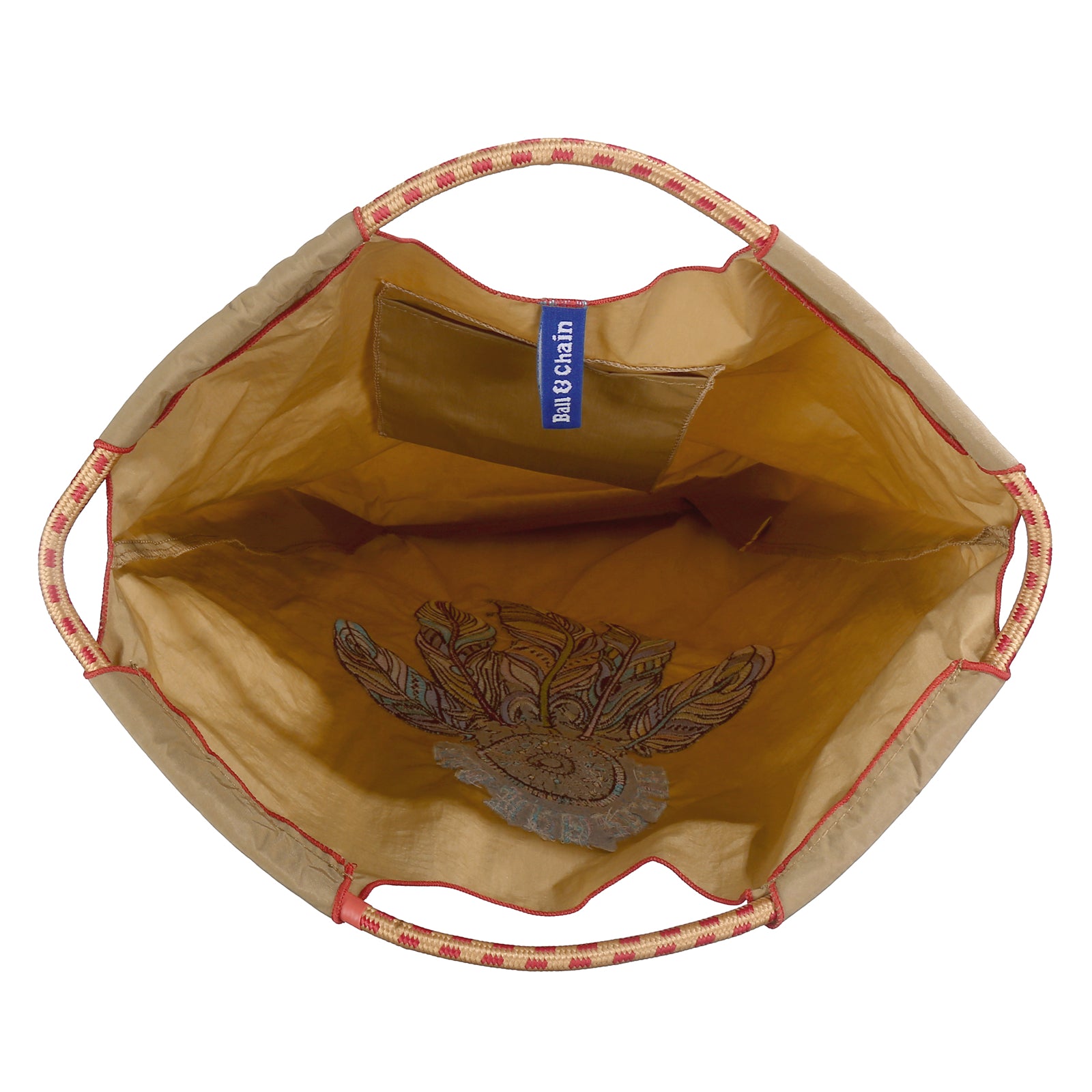 Ball&Chain Embroidery Initial Nylon Tote Bag,Personalized Present Suitable for Travel,Beach,is a Great Gift Women, Mom(M)