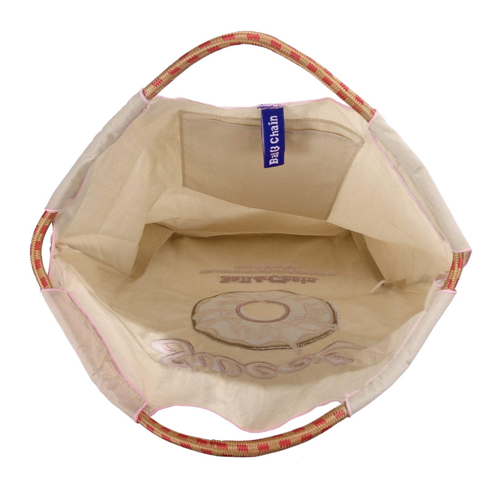 Ball&Chain Embroidered Doughnut Pattern Tote Bag，Women's Leisure Shopping Bag, 15x16 inches(M)