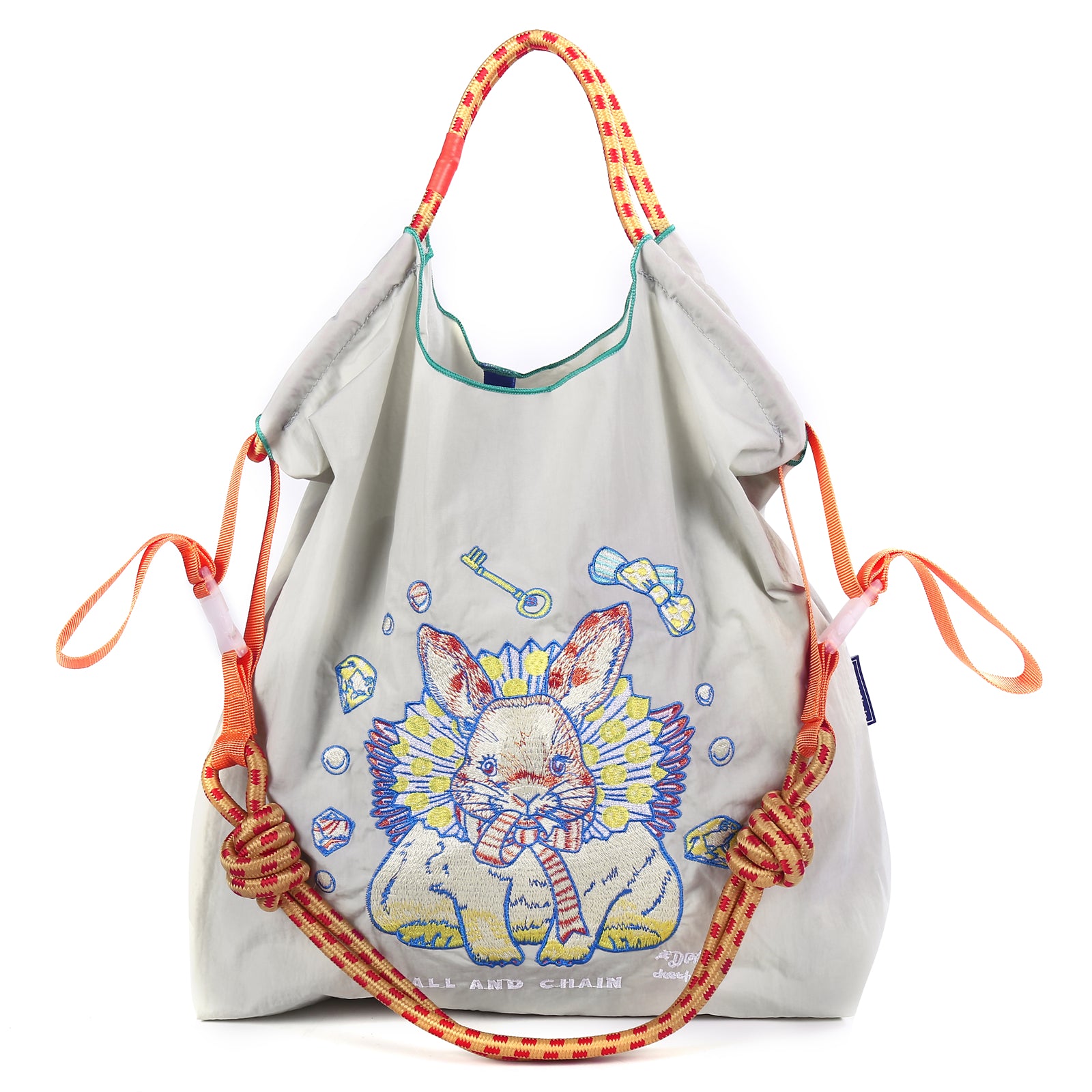 Ball&Chain Embroidery Tote Bag for Women（L）