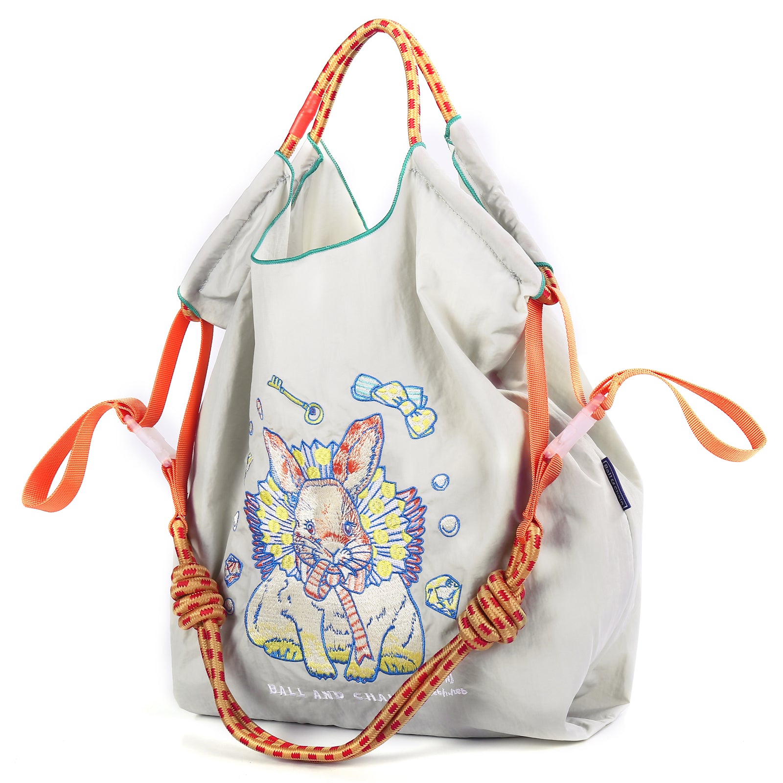 Ball&Chain Embroidery Tote Bag for Women（L）