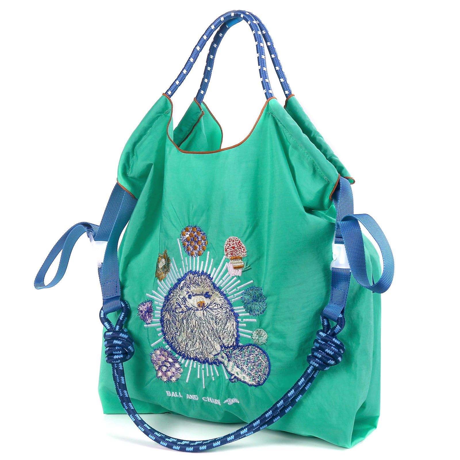 Ball&Chain Nylon Tote Bag for Women，Nylon Tote Bag,Everyday Bag Handbags for Work Beach Gym(L)
